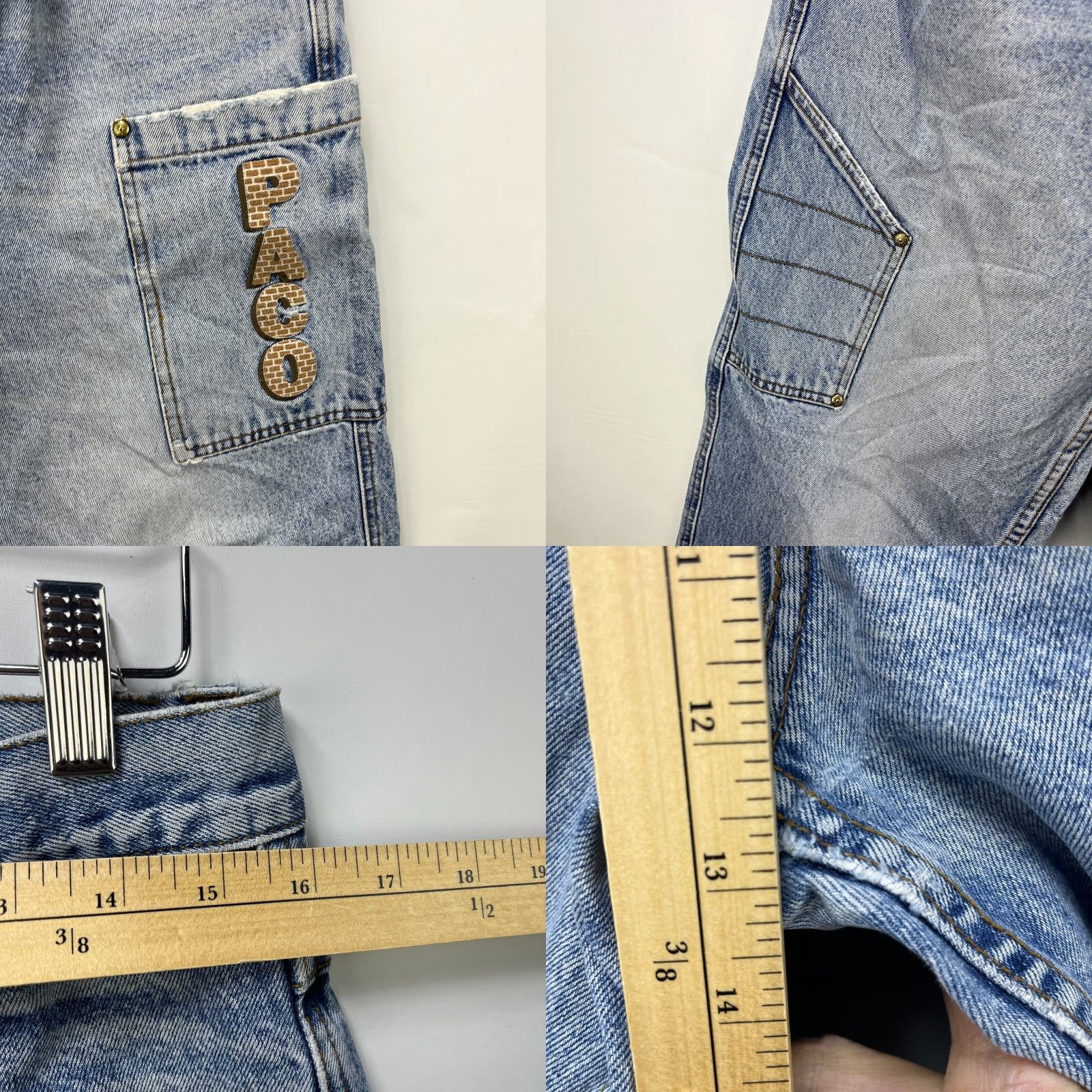 Vintage VINTAGE Paco Jeans Baggy Wide-Leg 32 Men Blue 90s Decade 32 Mens Size US 32 / EU 48 - 8 Thumbnail