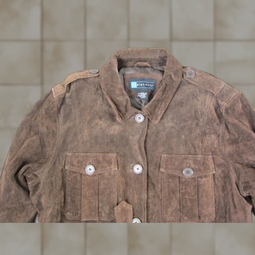 Vintage VINTAGE Relativity Jacket Womens Extra Large XL Brown Genuine Leather Belted Size XL / US 12-14 / IT 48-50 - 1 Thumbnail