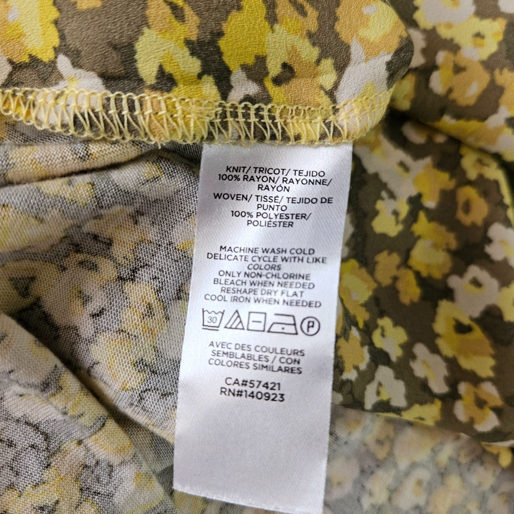 Loft LOFT Ann Taylor Womens Top Blouse Floral Long Sleeve V-Neck Yellow Gray S Shirt Womens Size S / US 4 / IT 40 - 4 Thumbnail