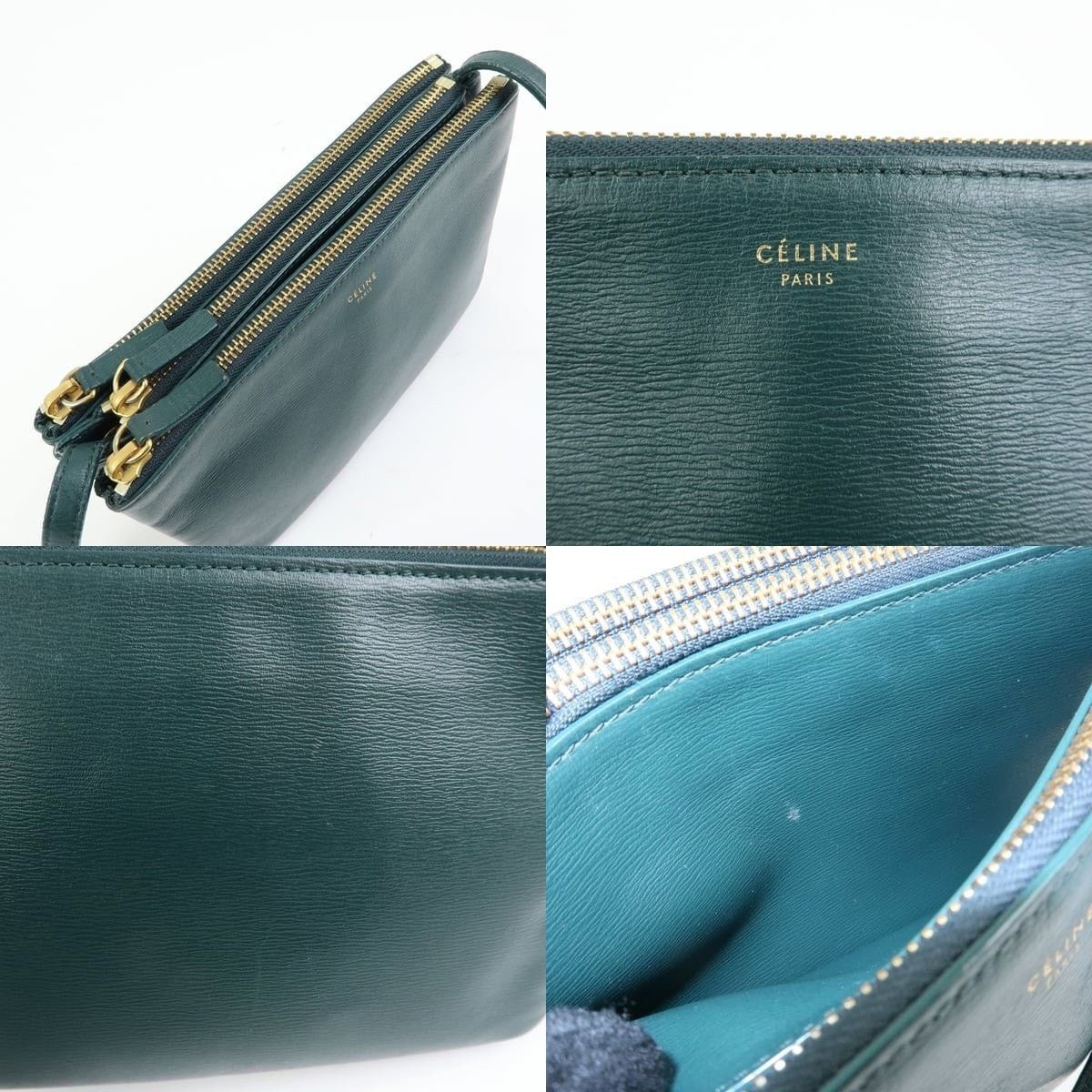 Celine Celine Trio Shoulder Bag Calfskin Crossbody Green Size ONE SIZE - 7 Thumbnail