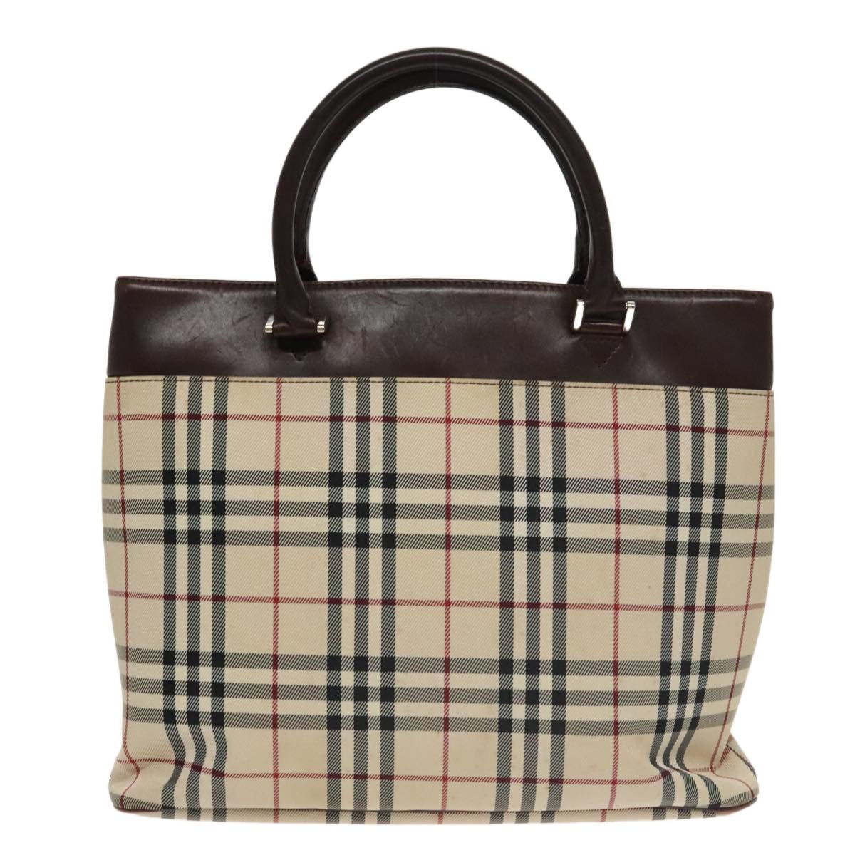 Burberry Burberry Nova Check Tote Bag Canvas Beige Brown Size ONE SIZE - 3 Thumbnail