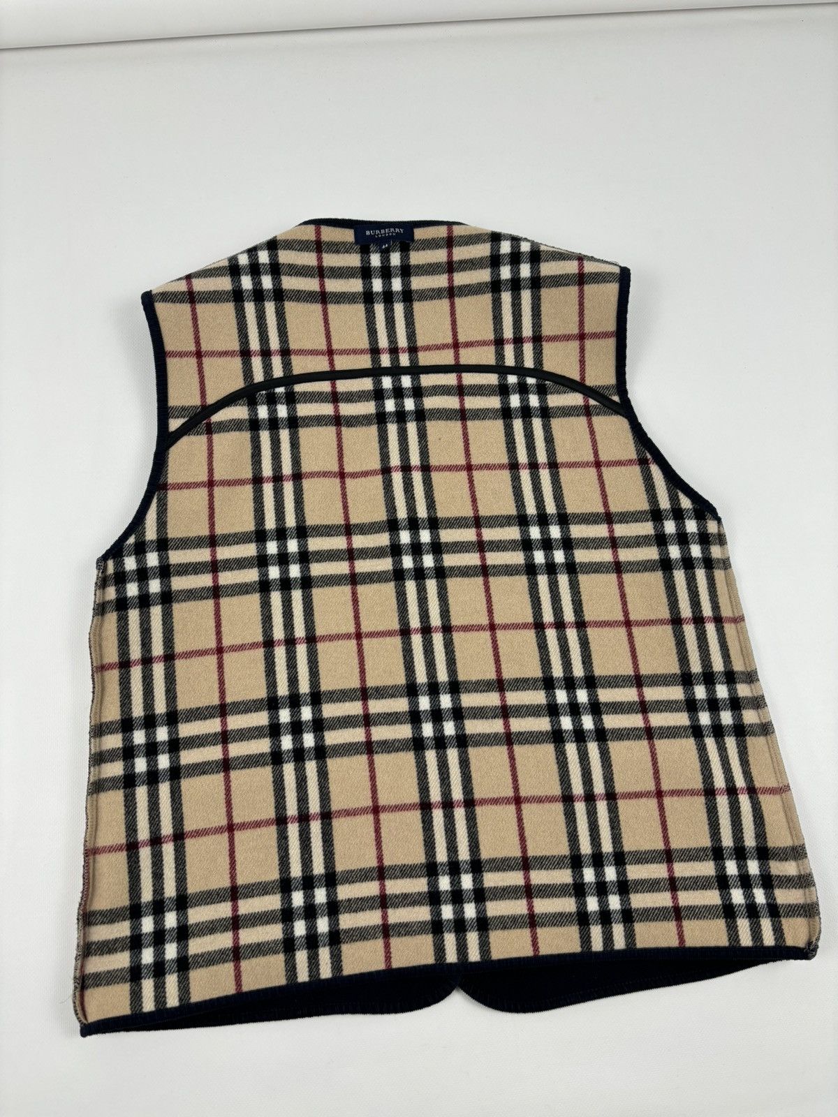 Burberry × Burberry Prorsum VTG 90s BURBERRY London "New Towey" Wool Nova Check Navy Vest Gilet Waistcoat 44 Size M / US 6-8 / IT 42-44 - 7 Thumbnail