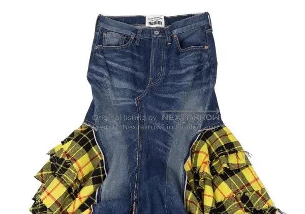 Junya Watanabe Junya Watanabe size S Blue Retro Plaid Patchwork Design Sk Size 23" - 5 Thumbnail