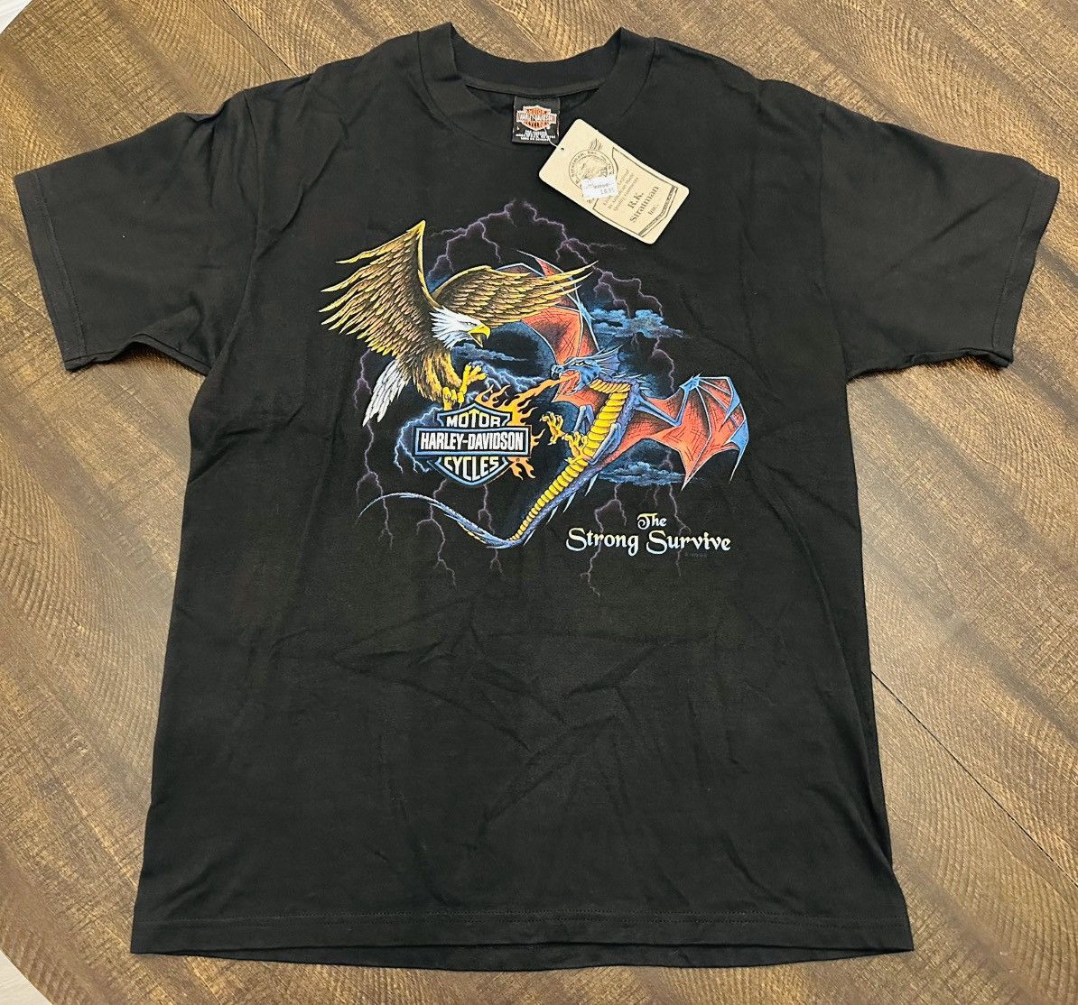 Harley Davidson Vtg Harley-Davidson Mens Tshirt Strong Survive-LRG Size US L / EU 52-54 / 3 - 1 Thumbnail
