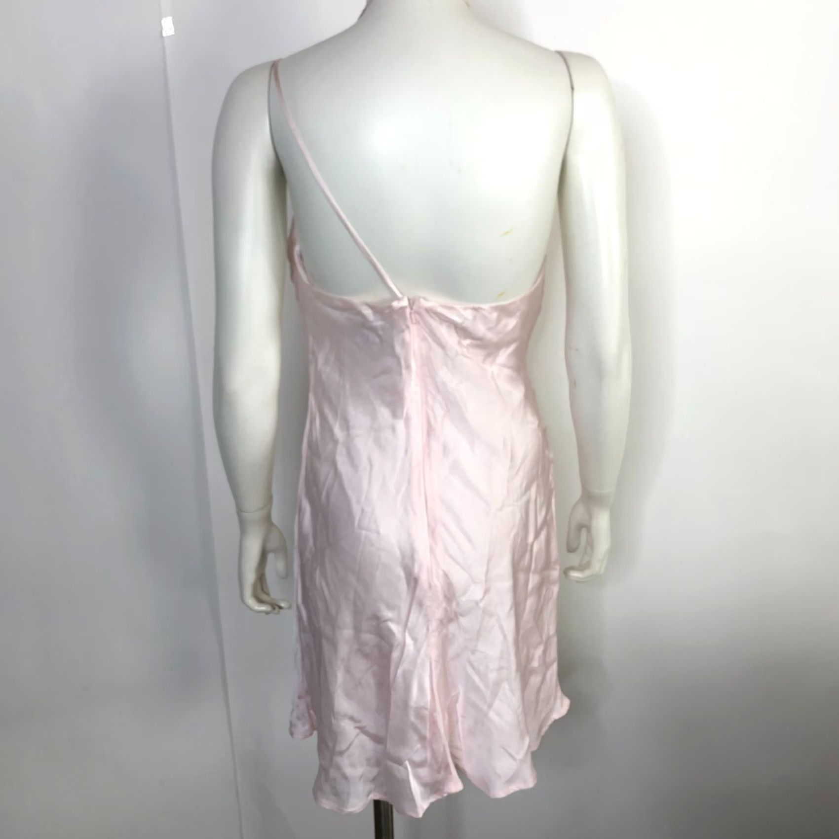 Vintage Bardot Astrid Mini Dress Medium Pink Satin 100% Viscose Revolve MINT HRJ Size M / US 6-8 / IT 42-44 - 4 Thumbnail