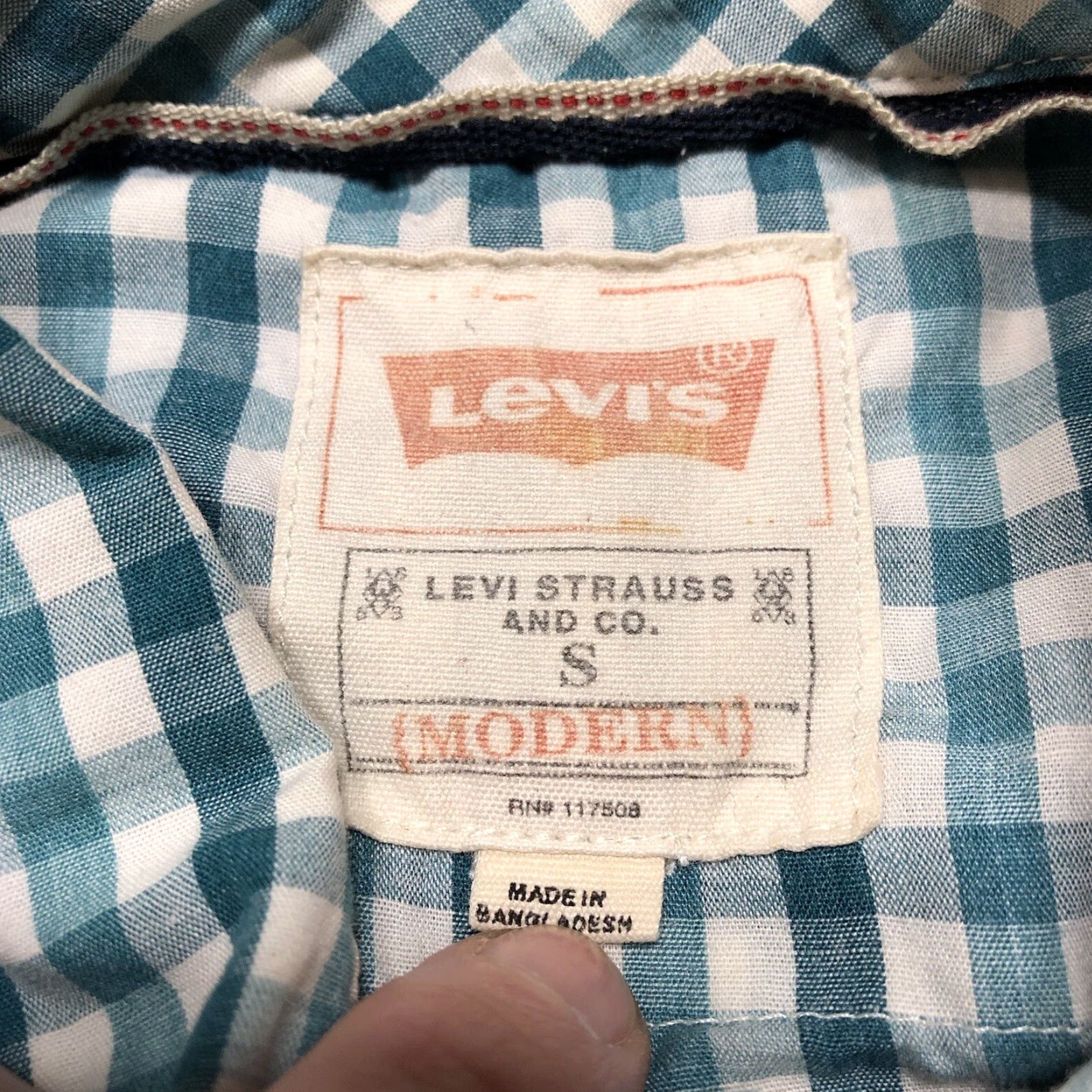 Levi's Levi's Shirt Mens S Blue White Check Pockets Pearl Snap Button-Up Western Outdoor Classic Casual Size US S / EU 44-46 / 1 - 5 Thumbnail
