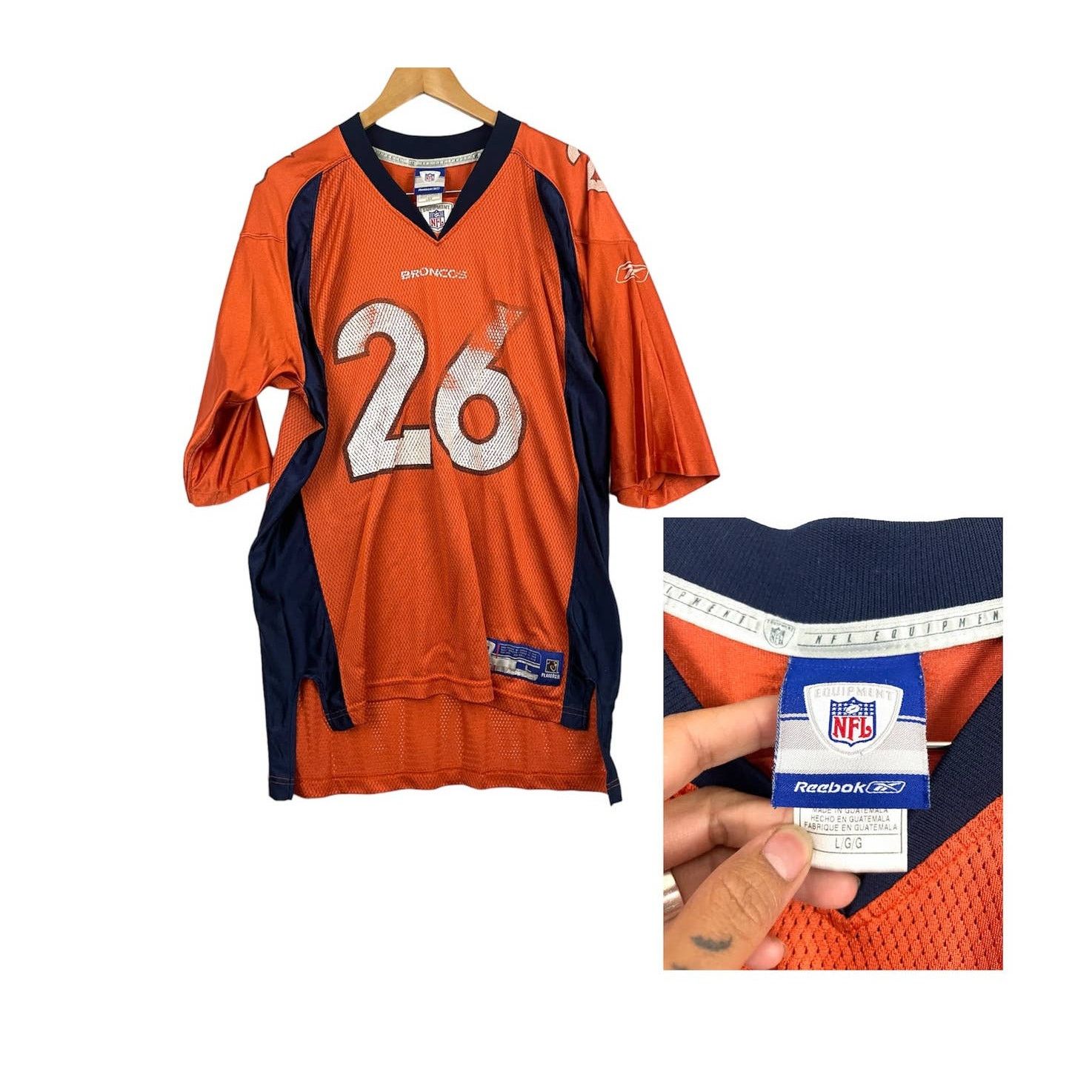 Reebok Denver Broncos NFL Reebok Football Jersey #26 LARGE Bell Size US L / EU 52-54 / 3 - 2 Thumbnail