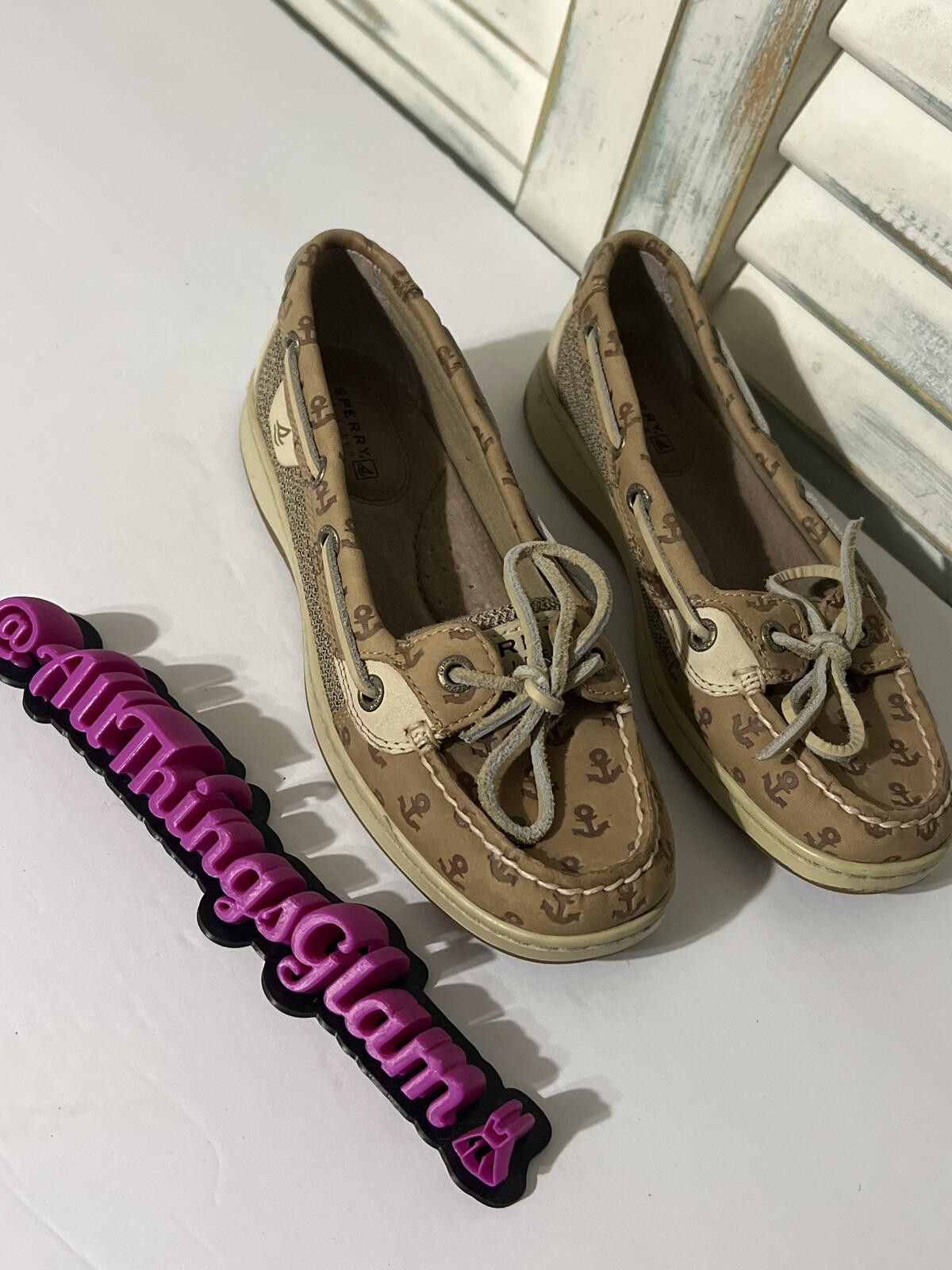 Sperry Sperry Tan Anchor Print topsider Boat Shoes 5 Size US 5 / IT 35 - 2 Thumbnail