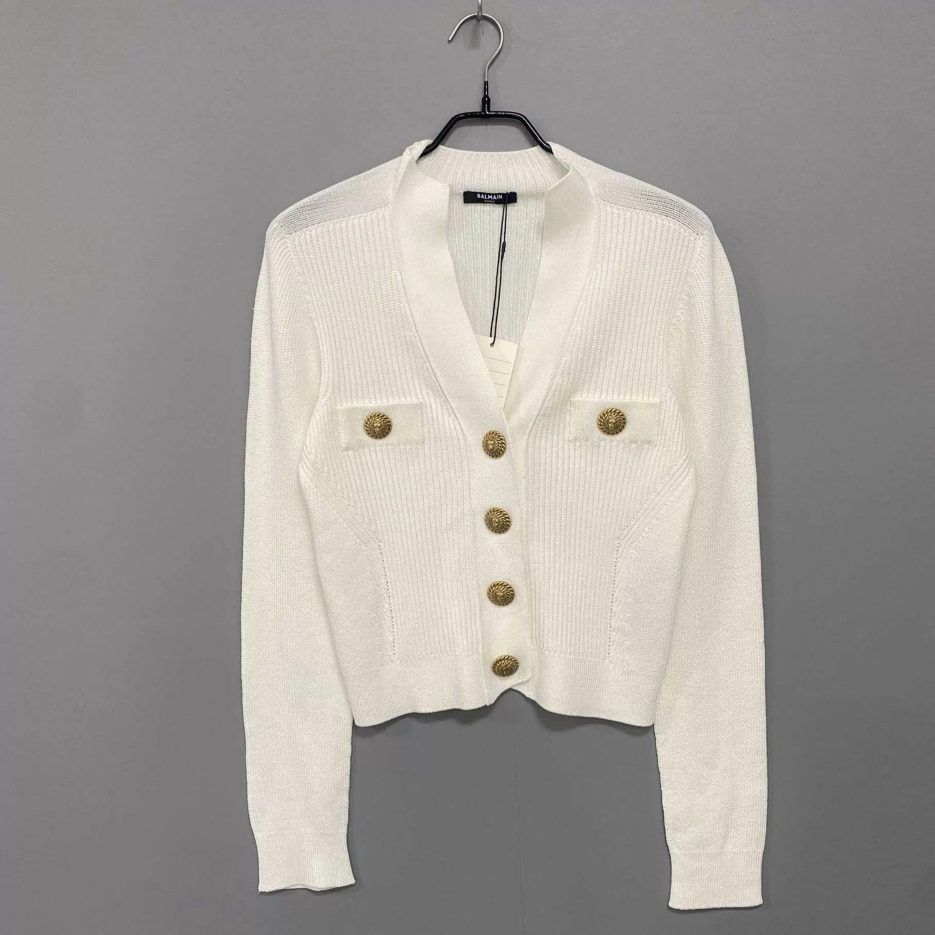 Balmain BALMAIN White Gold Button Cardigan Size 42 Size M / US 6-8 / IT 42-44 - 2 Thumbnail