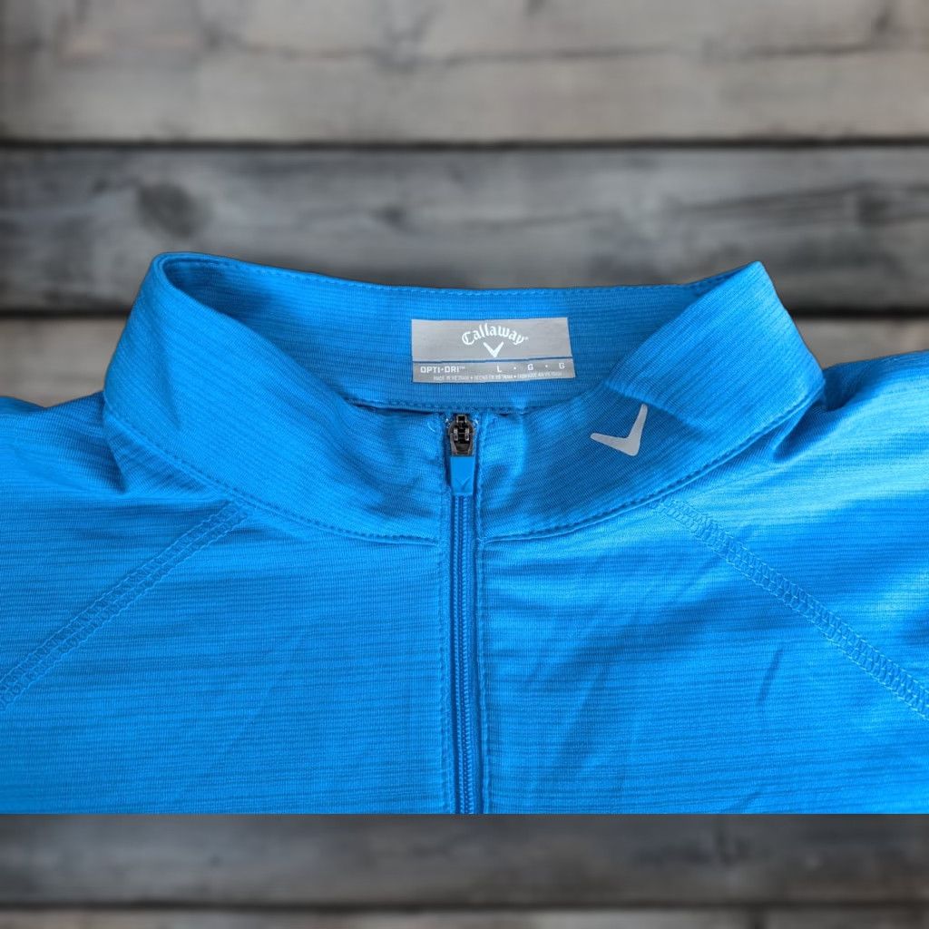 Callaway CALLAWAY NWT Weather Series Opti-Dry Top SZ L Blue WMN Golf Shirt Quarter Zip Size L / US 10 / IT 46 - 1 Thumbnail
