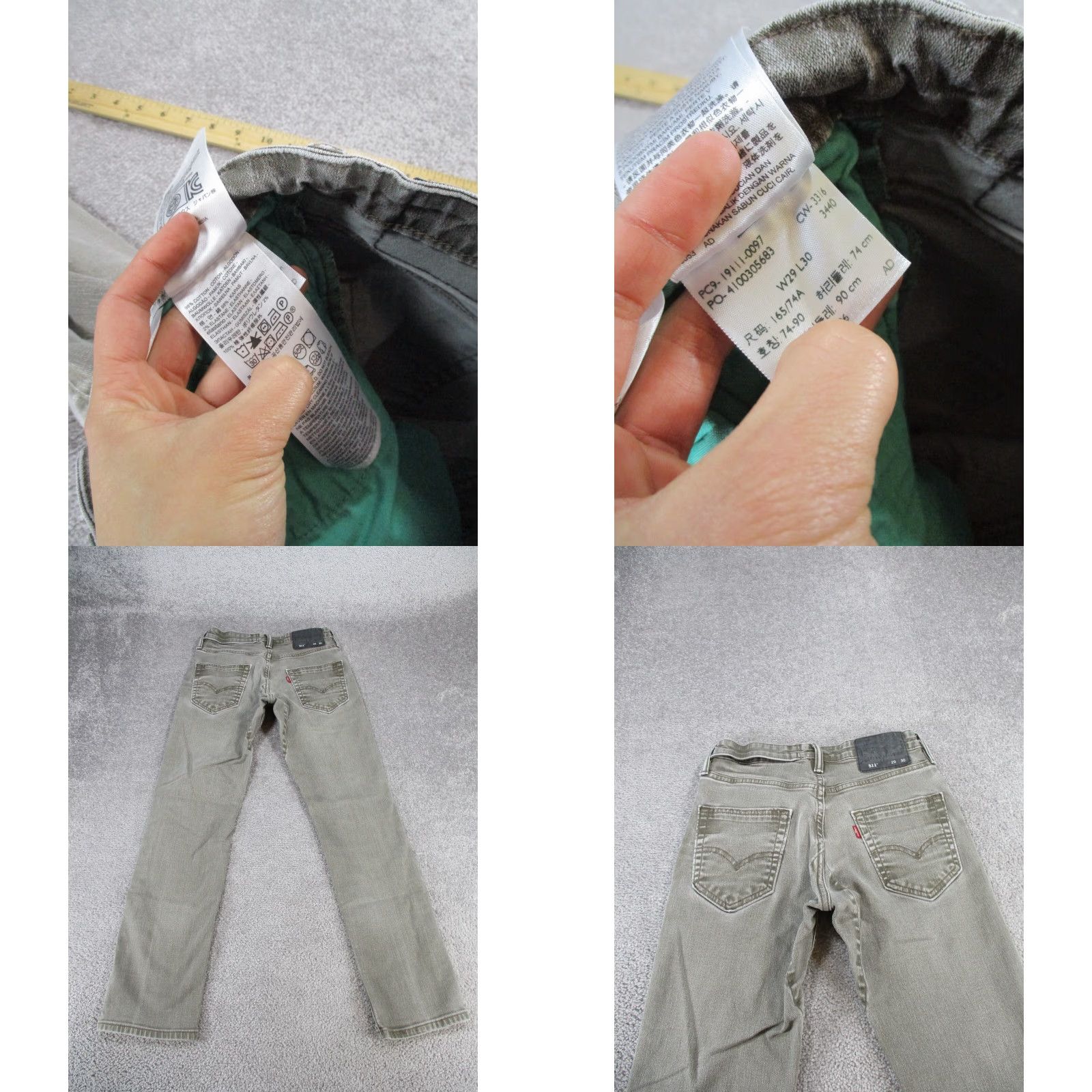 Levi's Levi's 511 Jeans Mens 29 Light Gray Denim Slim Fit 29X28 Size US 29 - 8 Thumbnail