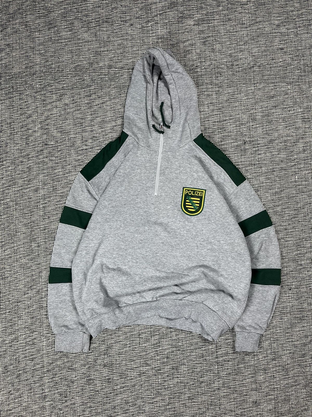 Vintage 80s vintage polizei boxy quarter zip hoodie baggy fit Size US XL / EU 56 / 4 - 1 Thumbnail