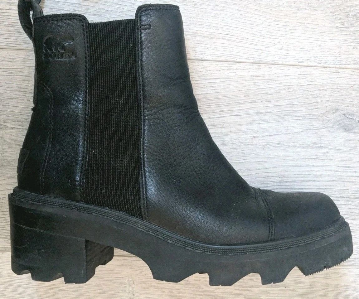 SOREL Sorel Joan Now Chelsea Boots Leather Lug Sole Block Heel Size US 8.5 / IT 38.5 - 6 Thumbnail