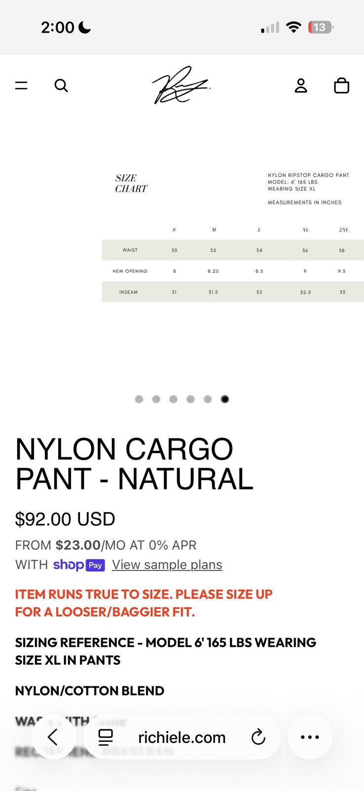 Richie Le Collection Richie Le Collection Cargo Pants Large Size US 34 / EU 50 - 10 Thumbnail