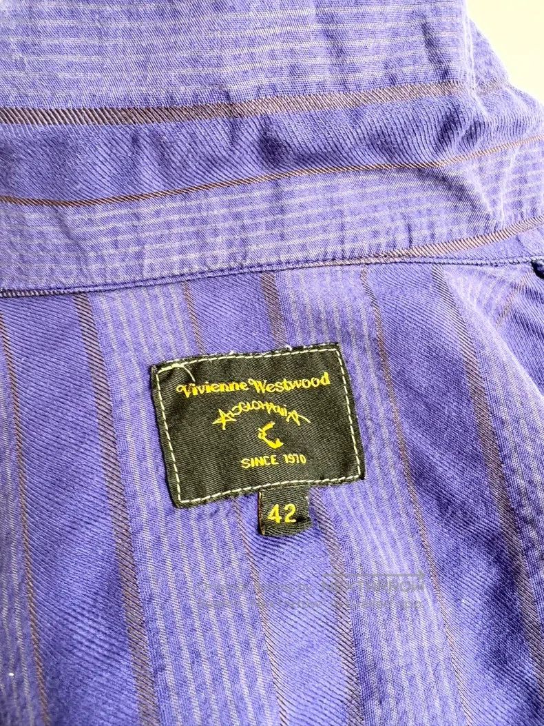Vivienne Westwood Vivienne Westwood Vintage Purple and Blue Striped Shirt Size S / US 4 / IT 40 - 7 Thumbnail