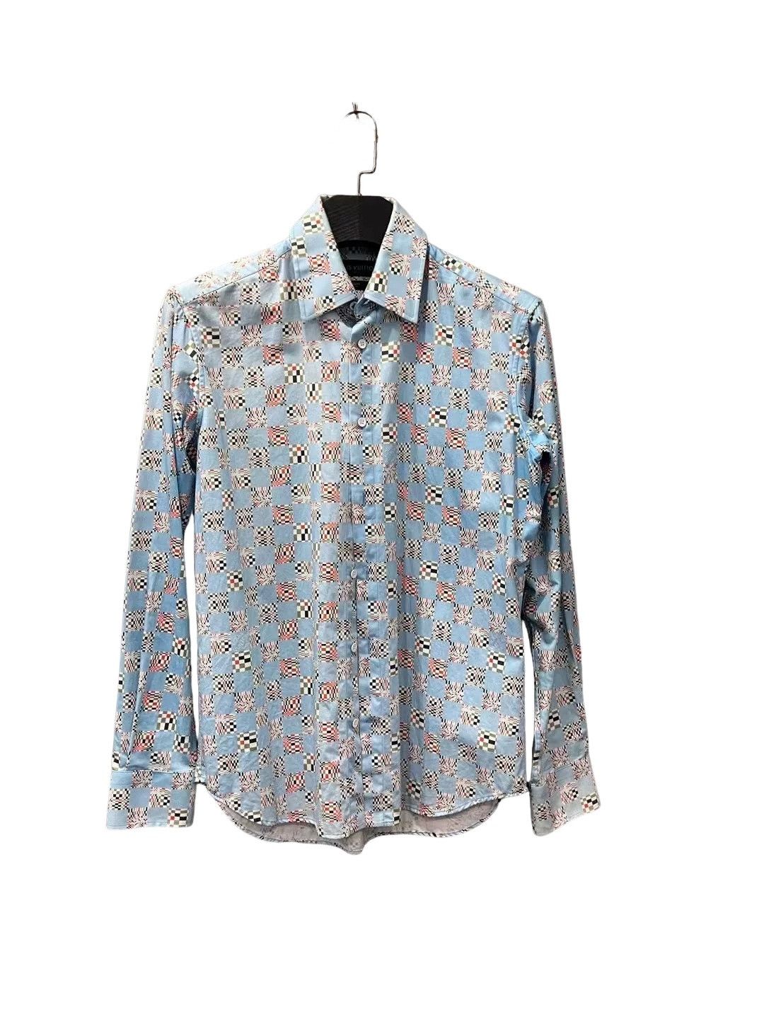 Louis Vuitton Louis Vuitton Damier Logo Print Shirt Size M Size US M / EU 48-50 / 2 - 1 Thumbnail