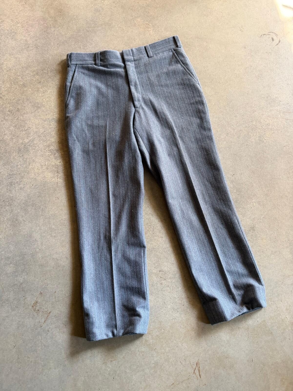 Vintage VTG Blue Gray Wool Trouser Pants Sz 34x30 Size US 34 / EU 50 - 2 Thumbnail