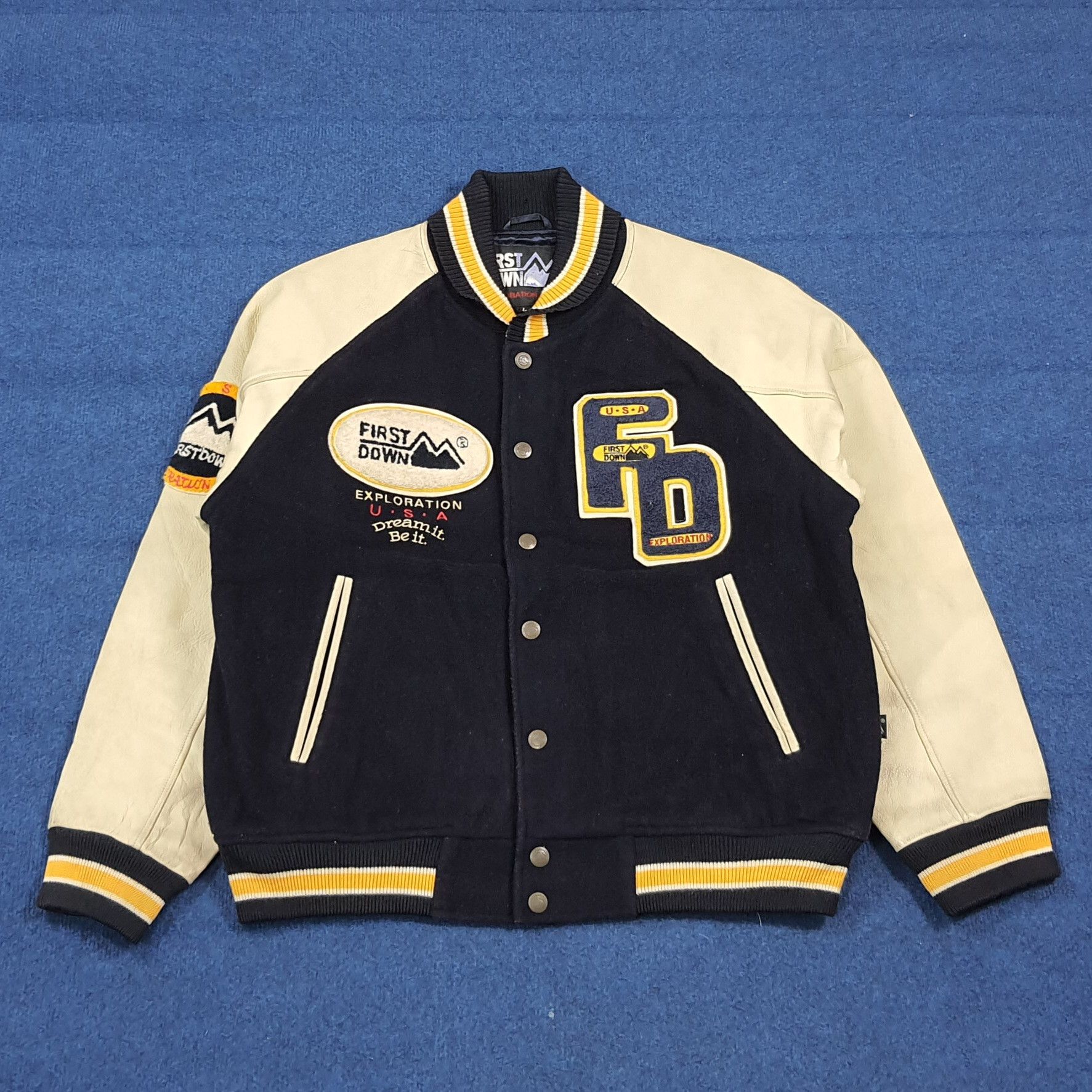 Vintage Vintage First Down Exploration USA Letterman Jacket C291N34 Size US L / EU 52-54 / 3 - 1 Thumbnail