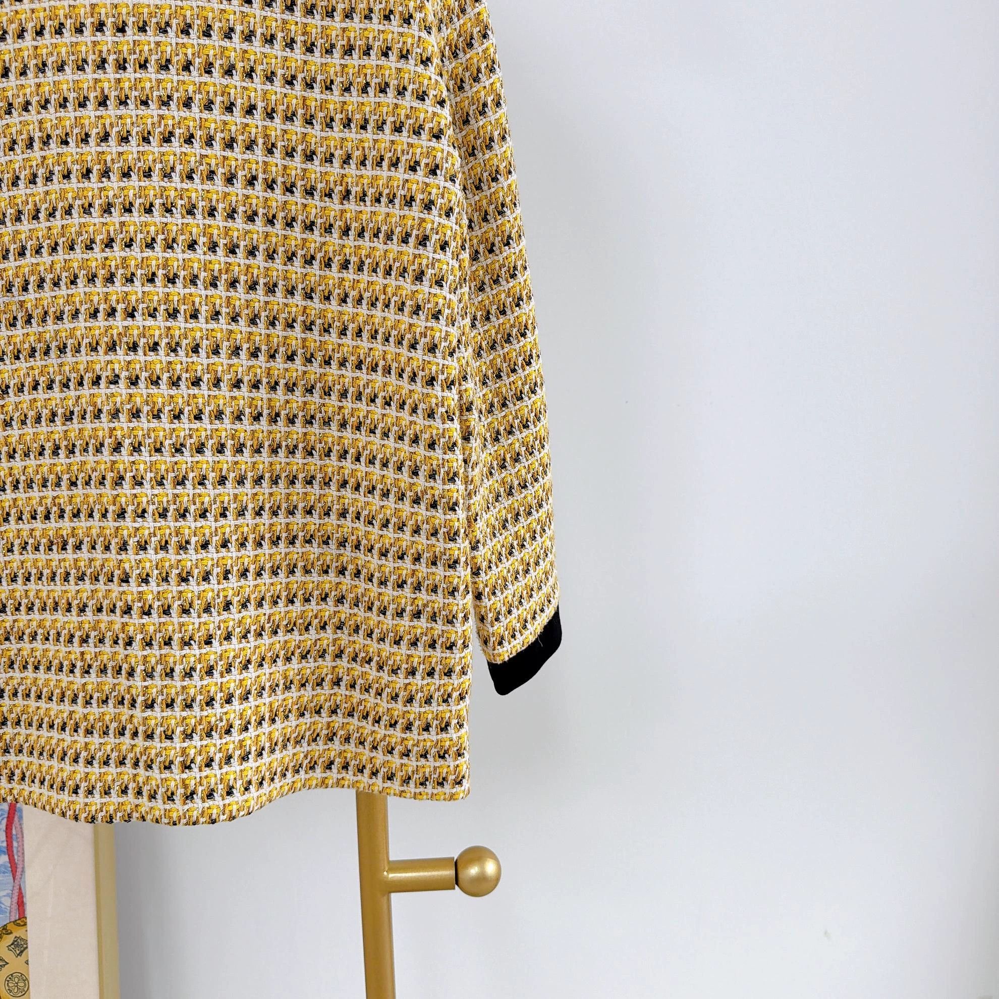 Maje Maje Yellow Tweed Jacket 36 Size XS / US 0-2 / IT 36-38 - 6 Thumbnail