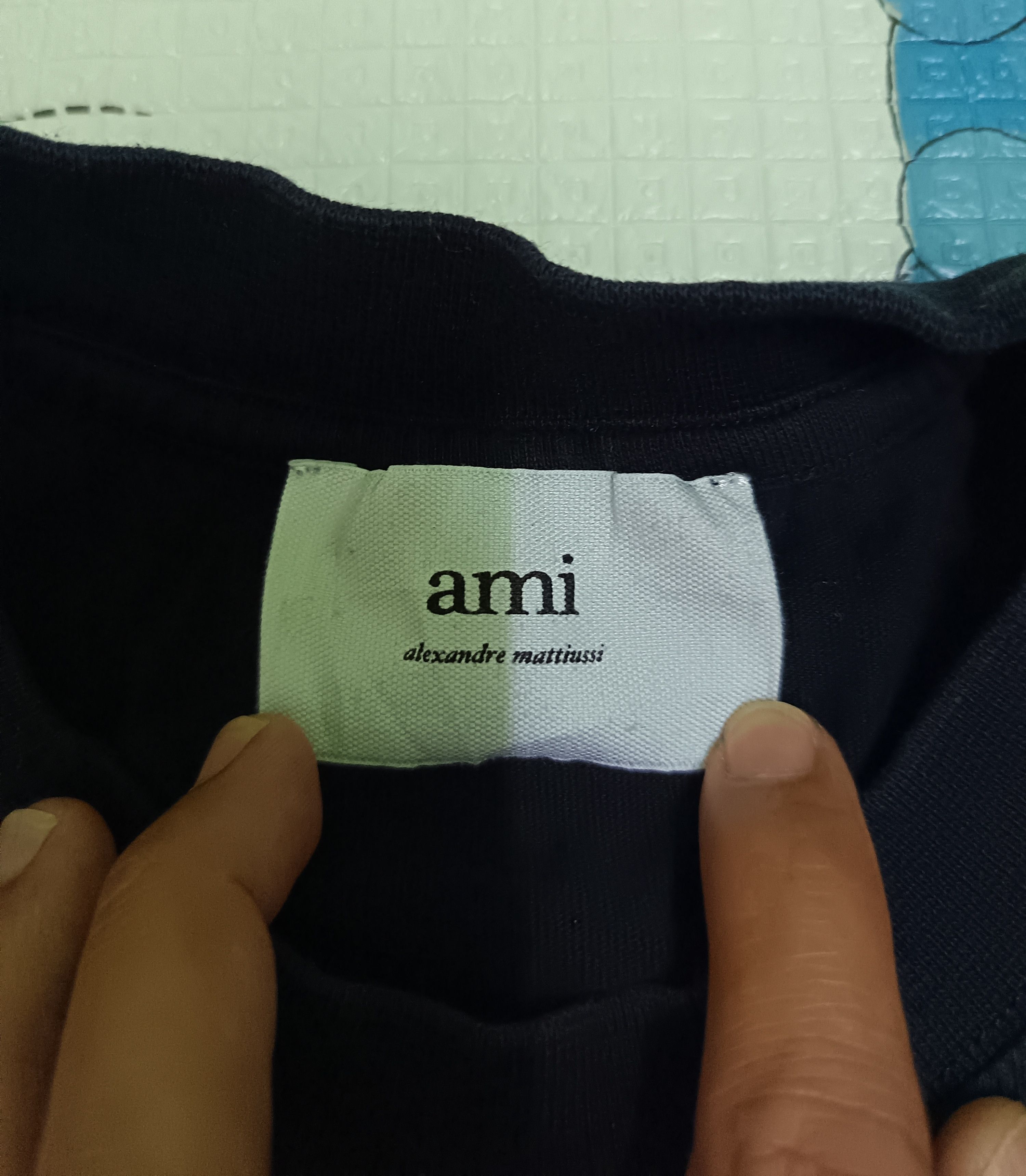 AMI Ami de Coeur Black T-shirt in organic cotton jersey. Size US XL / EU 56 / 4 - 5 Thumbnail