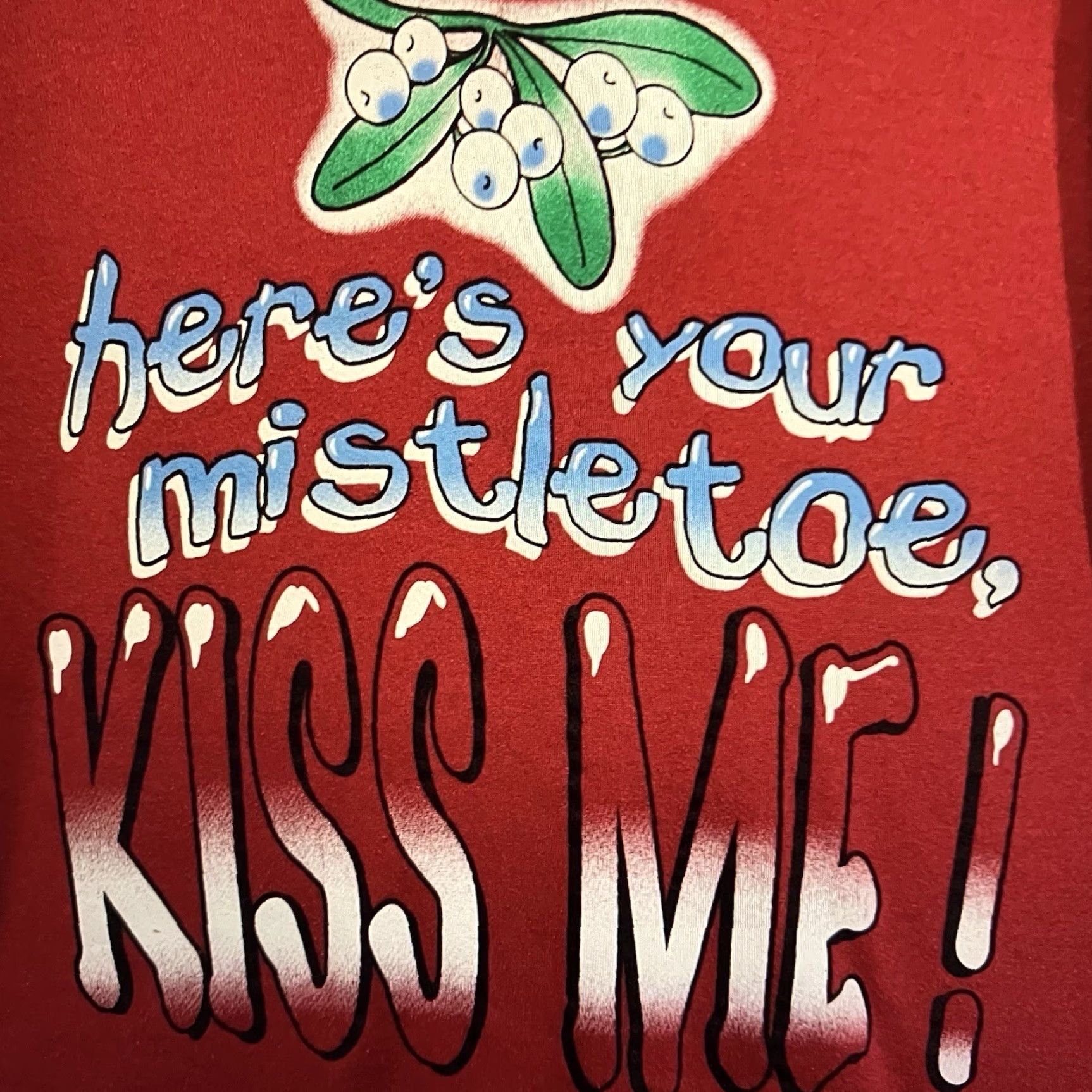 Vintage Vintage Christmas Sweatshirt Adult Large 90s Mistletoe Holiday Humor KISS ME Size US L / EU 52-54 / 3 - 3 Thumbnail