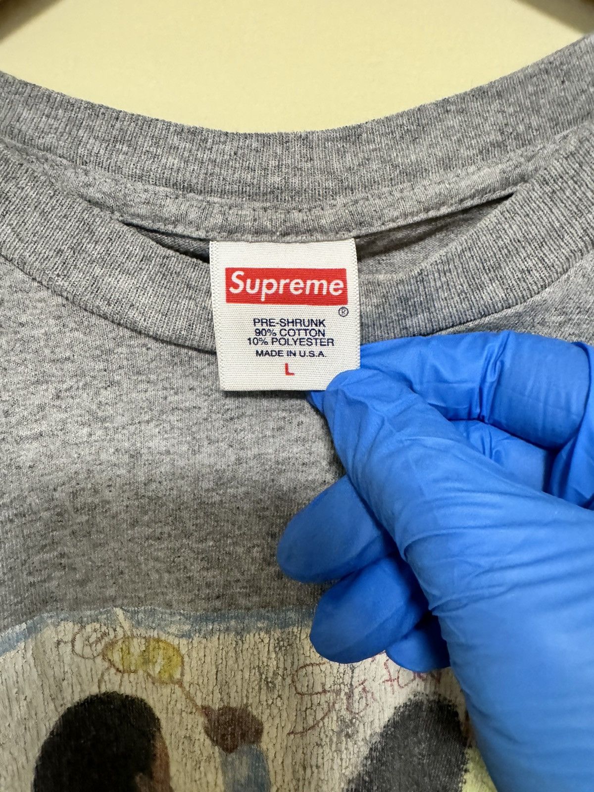 Supreme Supreme Kids Tee Heather Grey S/S 19 Size US L / EU 52-54 / 3 - 3 Thumbnail