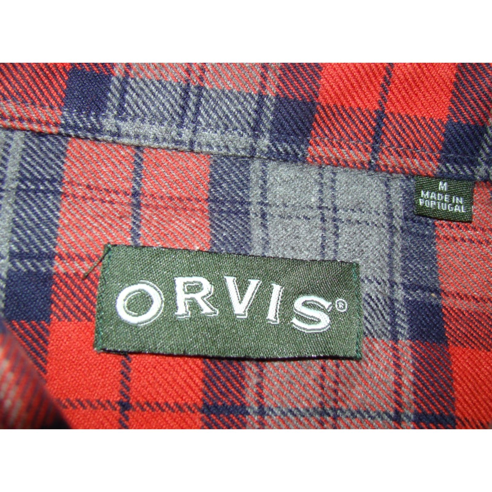 Orvis VINTAGE Orvis Luxury Flannel Mens Button-Up Shirt Plaid 100% Cotton M Red Blue Gray Pocketed Button-Down Collar Mens Size US M / EU 48-50 / 2 - 4 Thumbnail