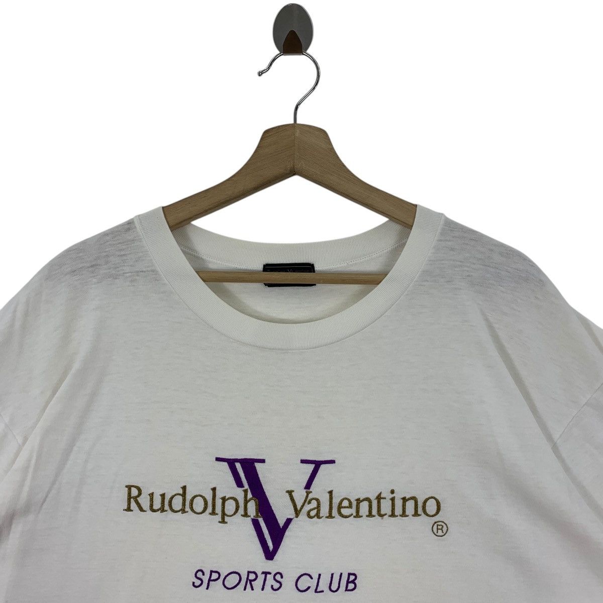Valentino × Vintage Vintage RUDOLPH VALENTINO embroidery white tee Size US L / EU 52-54 / 3 - 2 Thumbnail