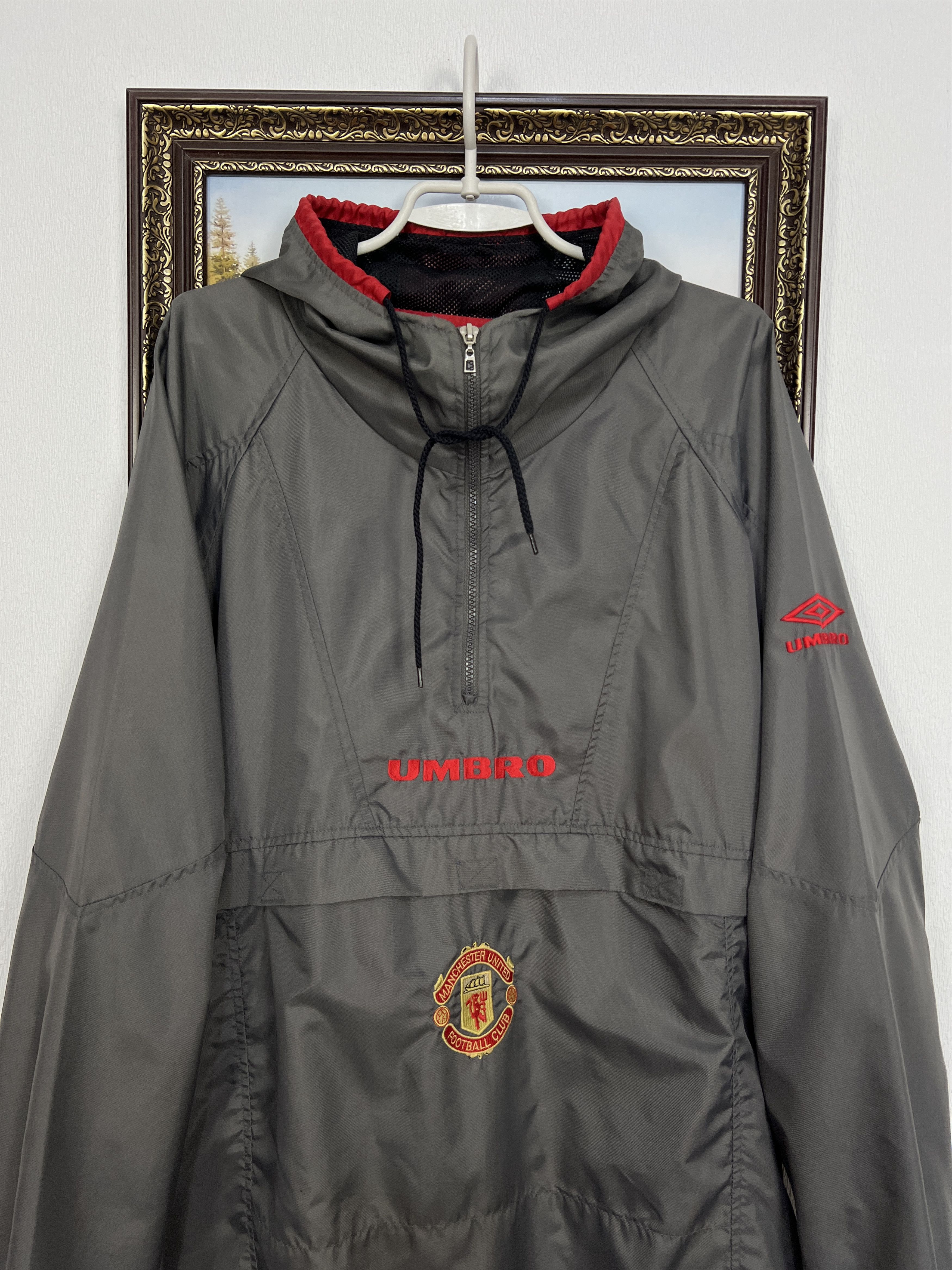 Umbro Manchester United Football Jacket Soccer Hooded Track Size US XL / EU 56 / 4 - 2 Thumbnail