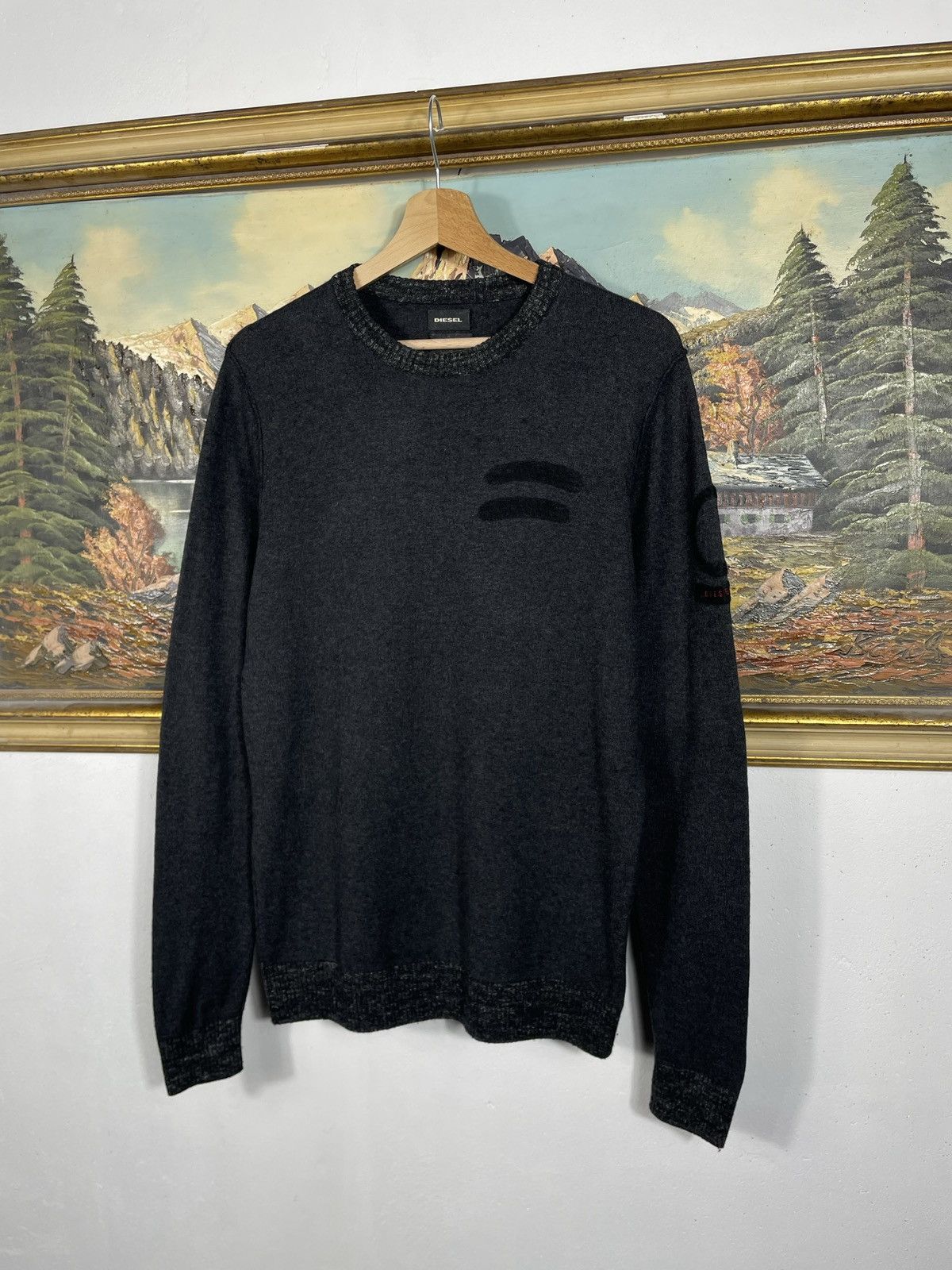 Diesel × Diesel Black Gold Diesel Wool Black Knitwear Sweater Jumper Pull Streetwear Size US M / EU 48-50 / 2 - 2 Thumbnail