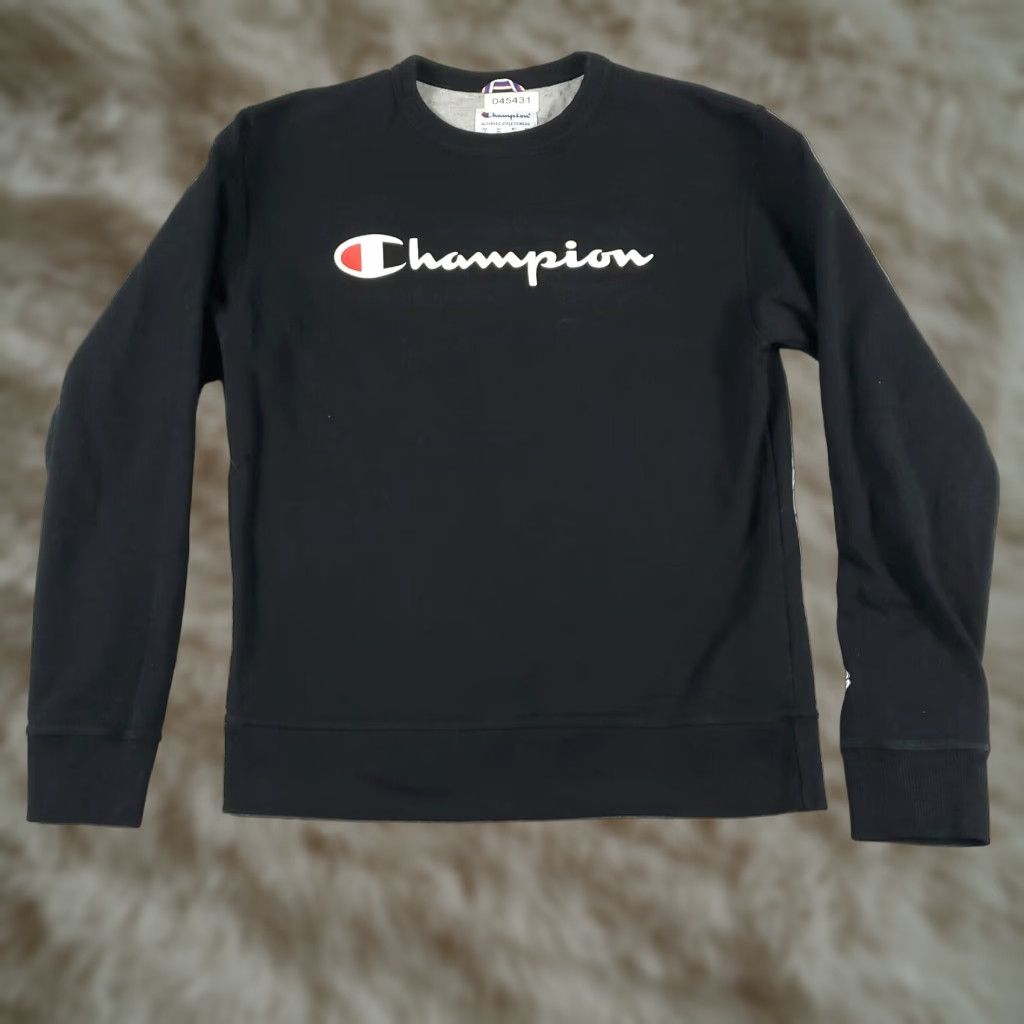 Champion Champion Black Mens Medium Pullover Sweater Casual Crew Neck Cotton Blend Size US M / EU 48-50 / 2 - 1 Thumbnail