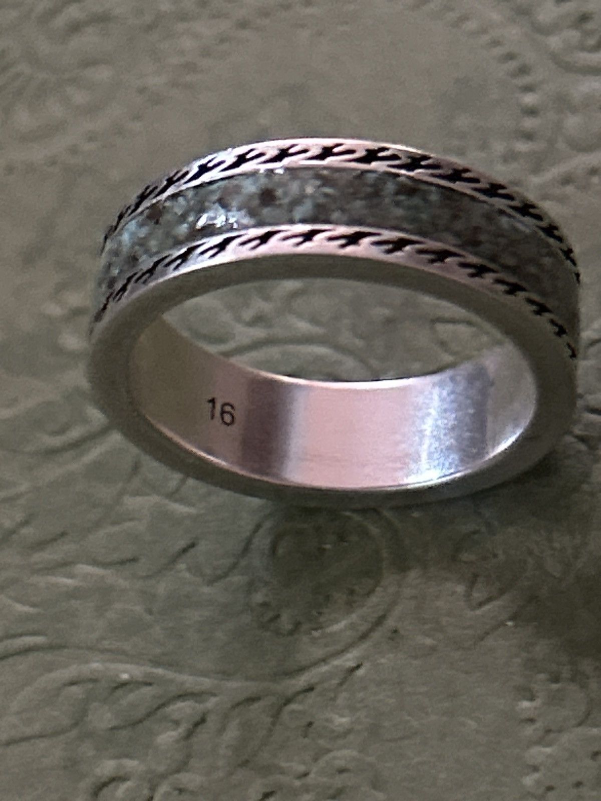 Gucci Gucci GG Sterling Silver Enamel Ring AG 925 Howlite 645573 Size ONE SIZE - 5 Thumbnail