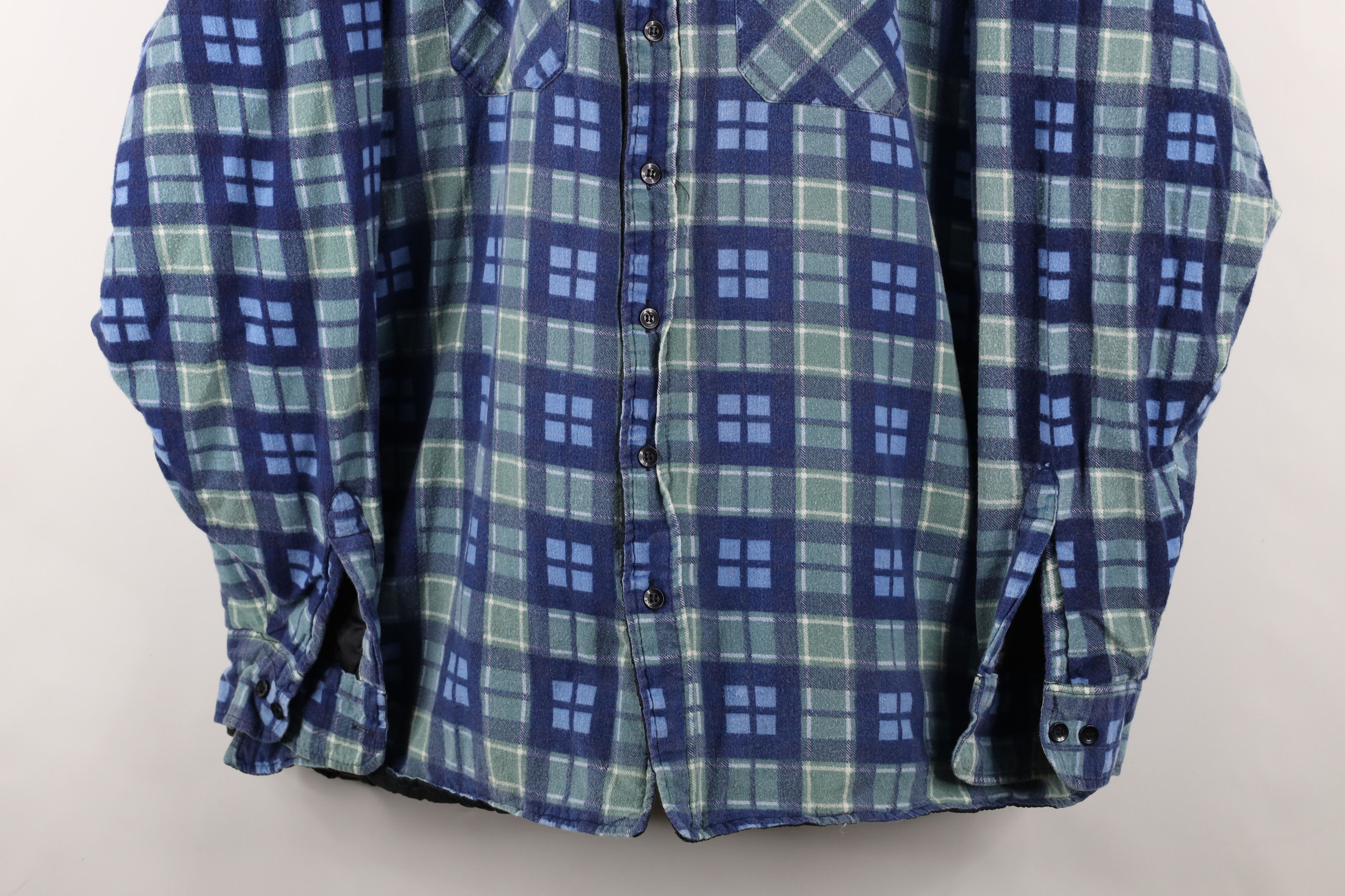 Vintage Vintage 90s Streetwear Flannel Quilted Button Shirt Jacket Size US XXL / EU 58 / 5 - 3 Thumbnail