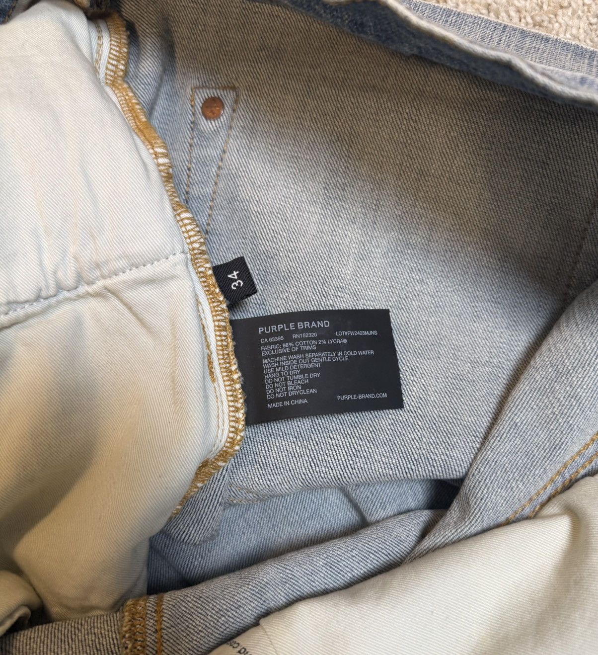 Purple Brand Purple Brand Paint Blowout Jeans Light Indigo Size US 34 / EU 50 - 5 Thumbnail