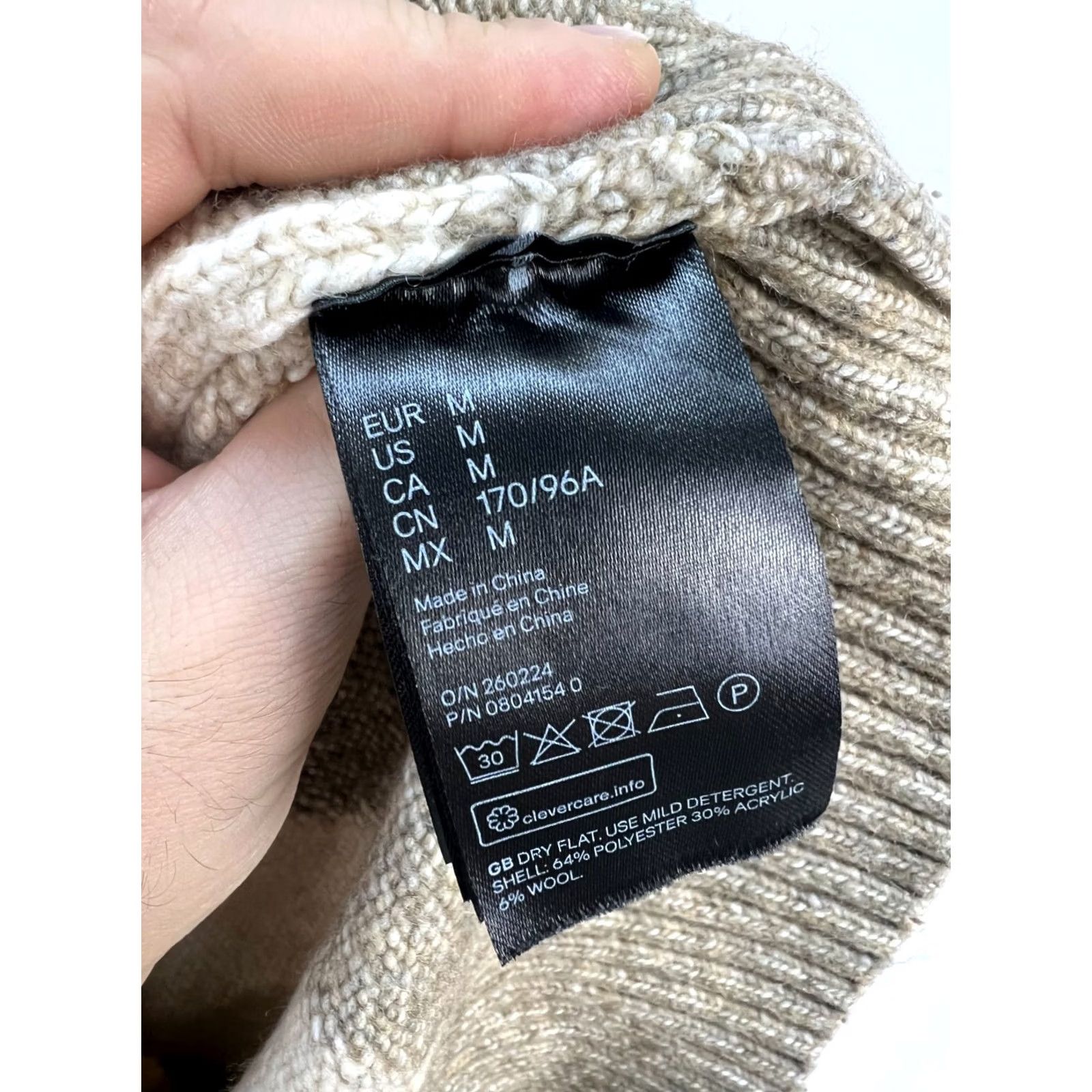 Pringle Of Scotland Pringle of Scotland x H&M Beige Sweater Wool Blend High Neck Sz M Womens Argyle Knit Size M / US 6-8 / IT 42-44 - 5 Thumbnail