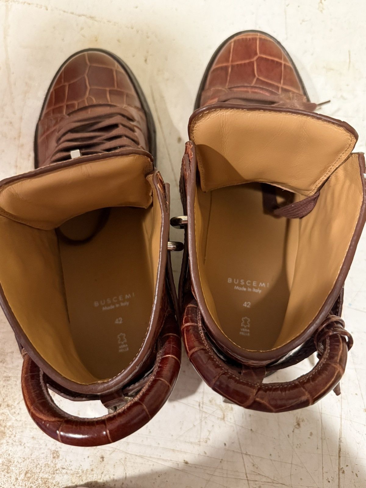 Buscemi Buscemi Men's Brown Trainers crocodile Size US 9 / EU 42 - 10 Thumbnail