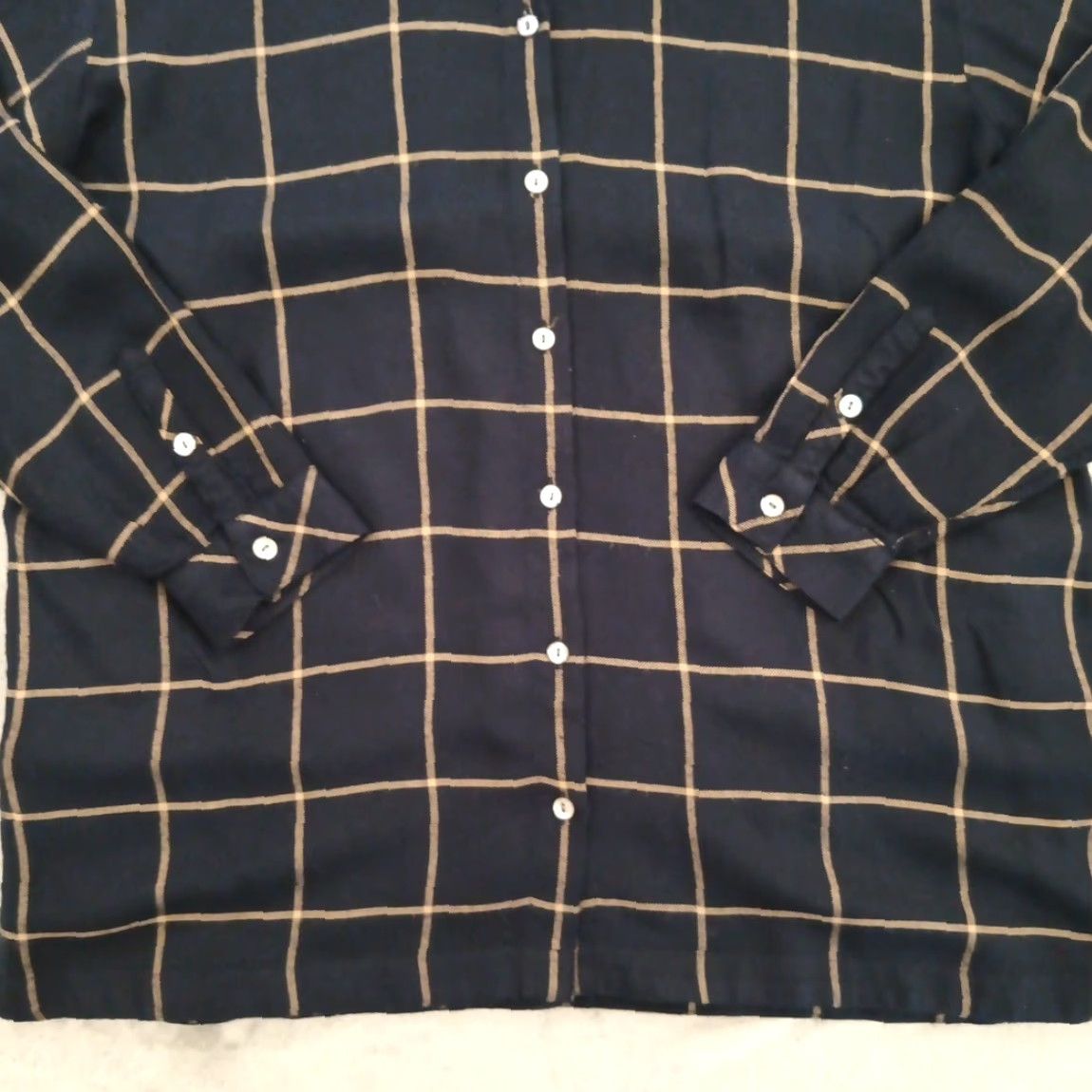 J. Jill J.Jill Shirt Womens Small Black Beige Plaid Long Sleeve Button Up Tunic S Black Plaid 60s? Size S / US 4 / IT 40 - 3 Thumbnail