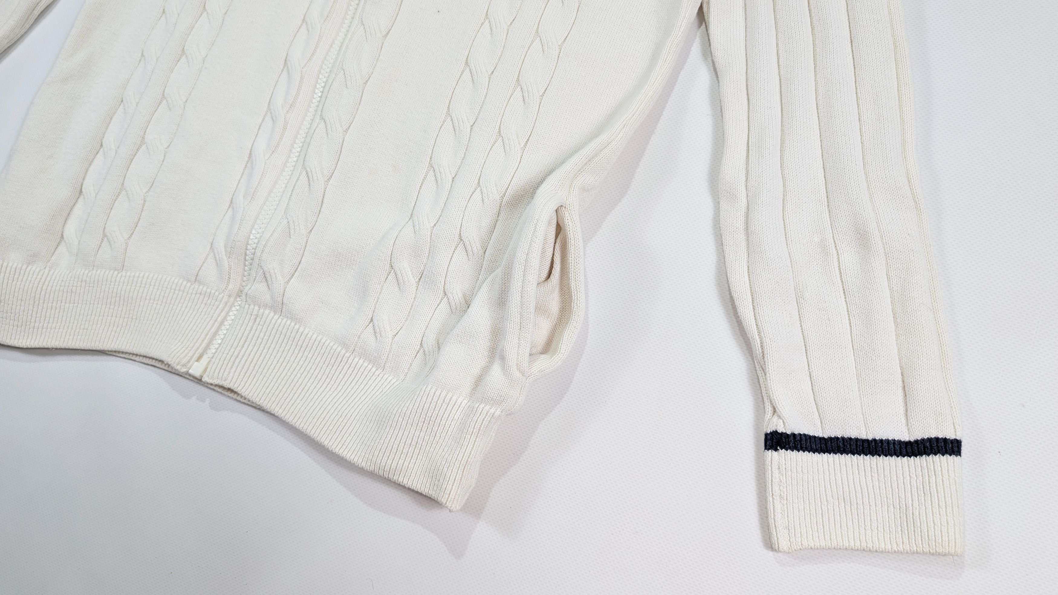 Lacoste Lacoste 75th Anniversary Cable Knit Zip Cotton Sweater Size M / US 6-8 / IT 42-44 - 5 Thumbnail