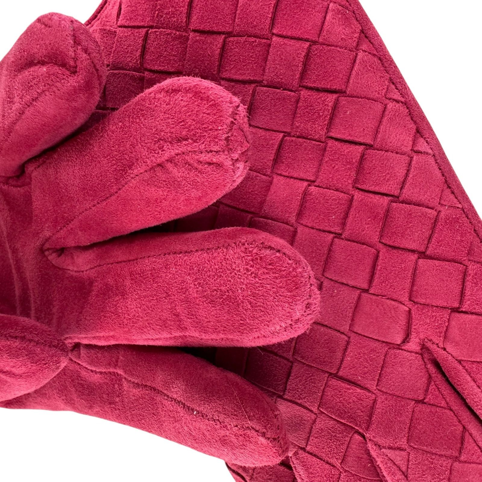 Bottega Veneta Bottega Veneta Pink Suede Intrecciato Gloves Size ONE SIZE - 8 Thumbnail