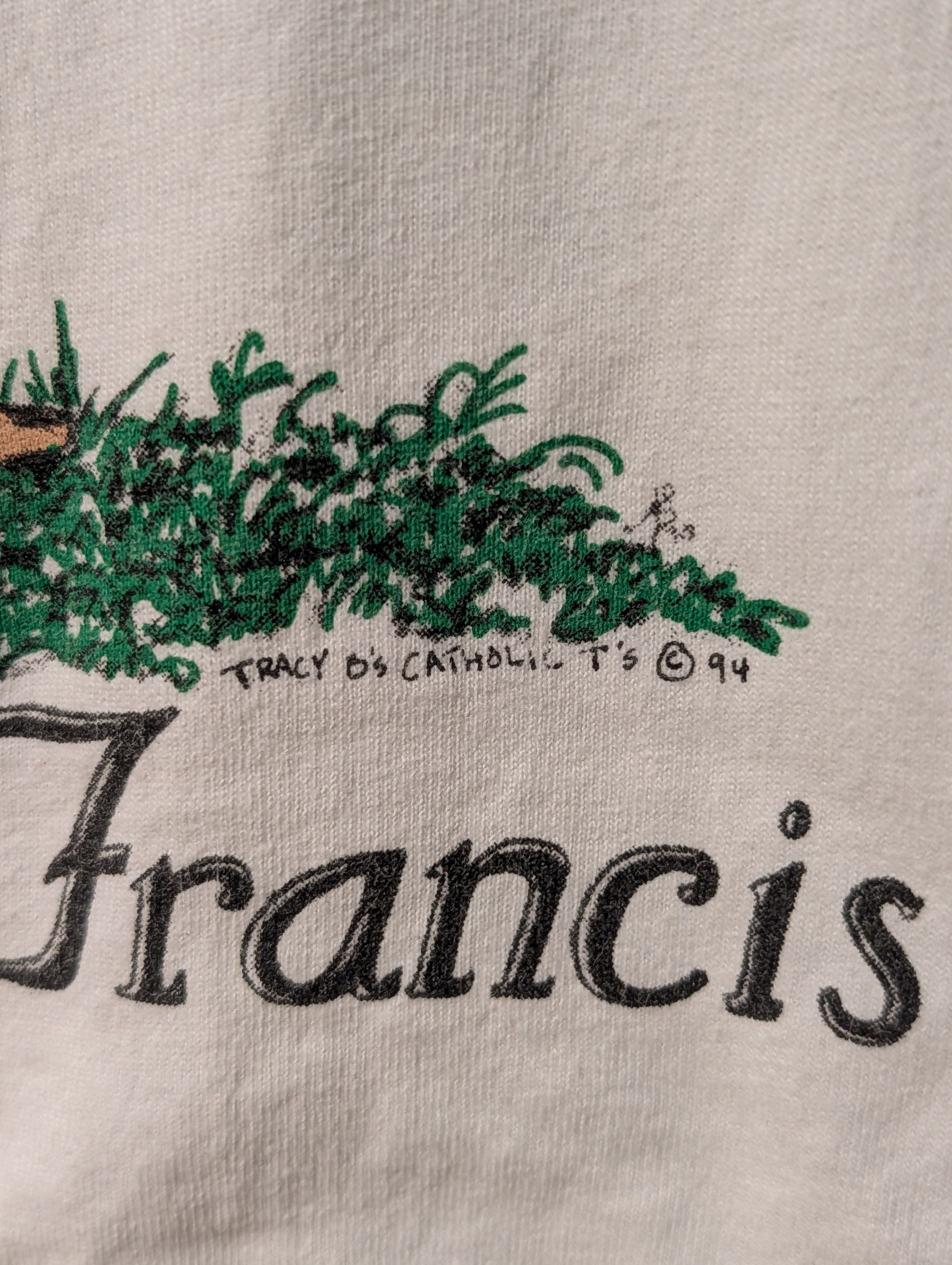 Hanes Vintage 1994 Saint Francis Assisi T-Shirt Catholic Religion Size US M / EU 48-50 / 2 - 3 Thumbnail
