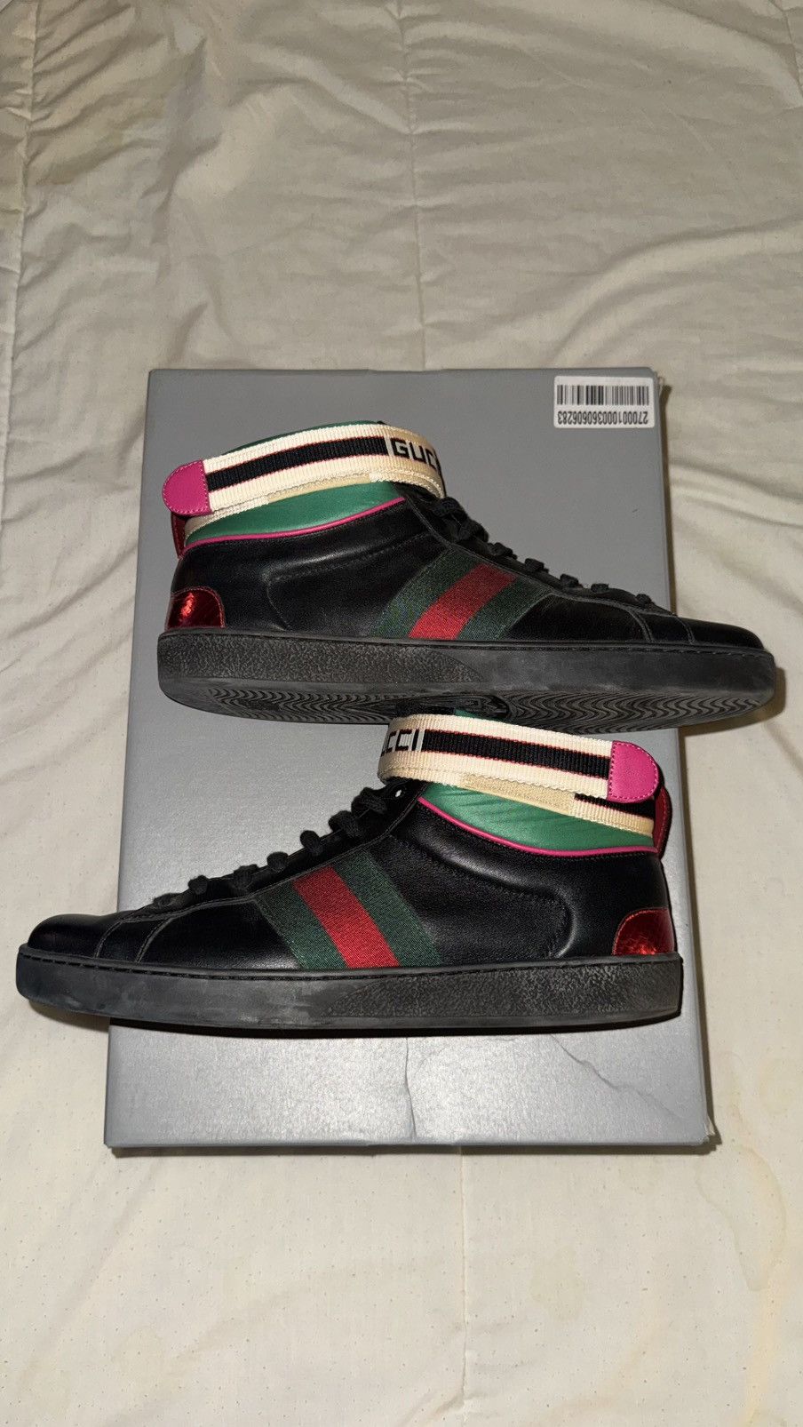 Gucci Gucci Ace Stripe High-Top Sneakers Size US 9 / EU 42 - 4 Thumbnail