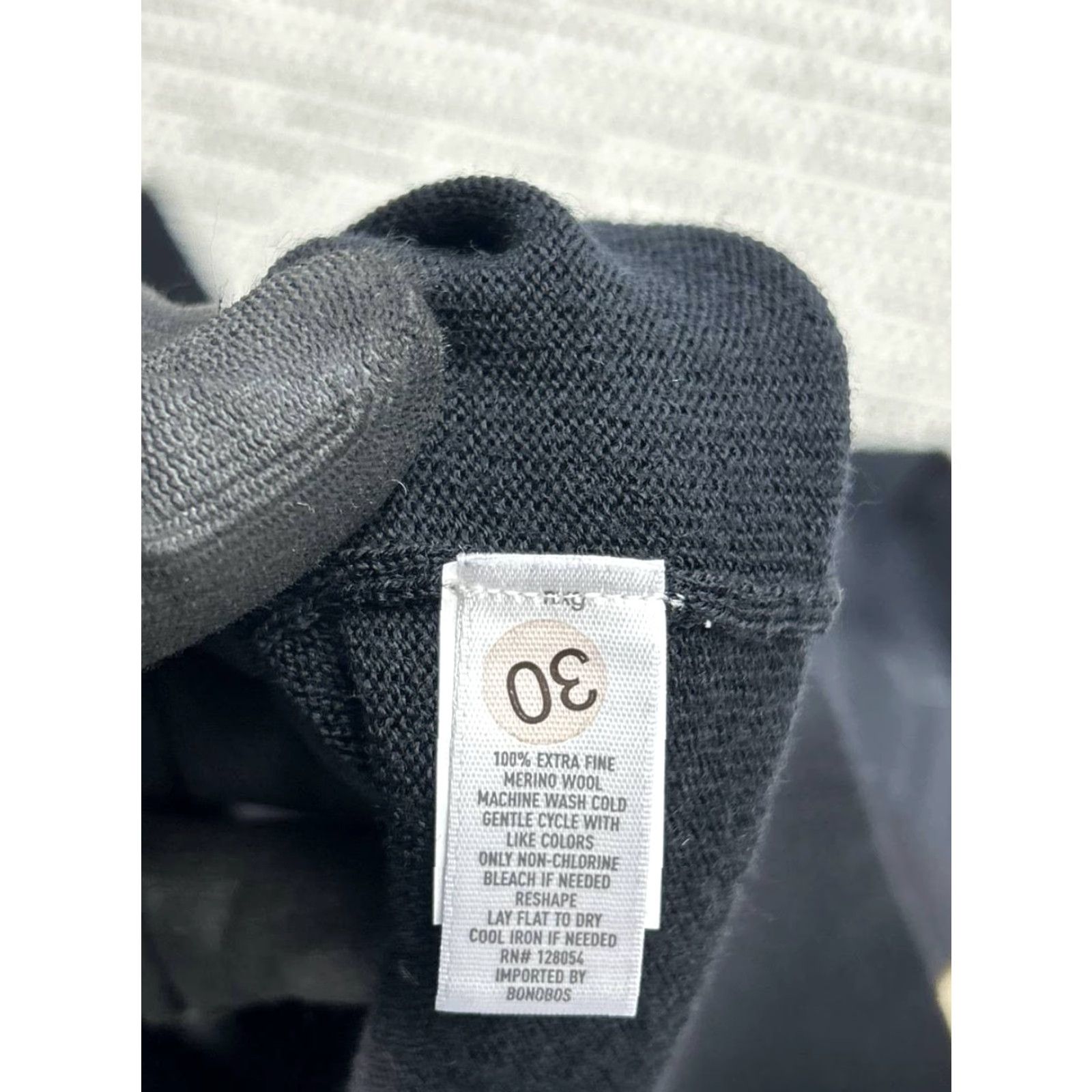 Bonobos Bonobos Mens Sweater Medium Black Merino Wool Knit Pullover Size US M / EU 48-50 / 2 - 4 Thumbnail