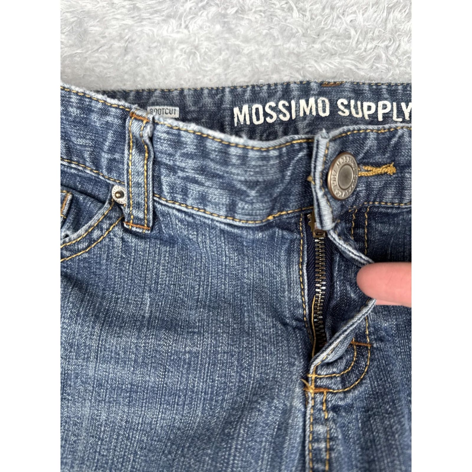 Mossimo Mossimo Supply Co Jeans Juniors 9R Blue Bootcut Stretch Denim Casual Low 30x31 Womens Jeans Bootcut 90s Bohemian Size 30" / US 8 / IT 44 - 5 Thumbnail