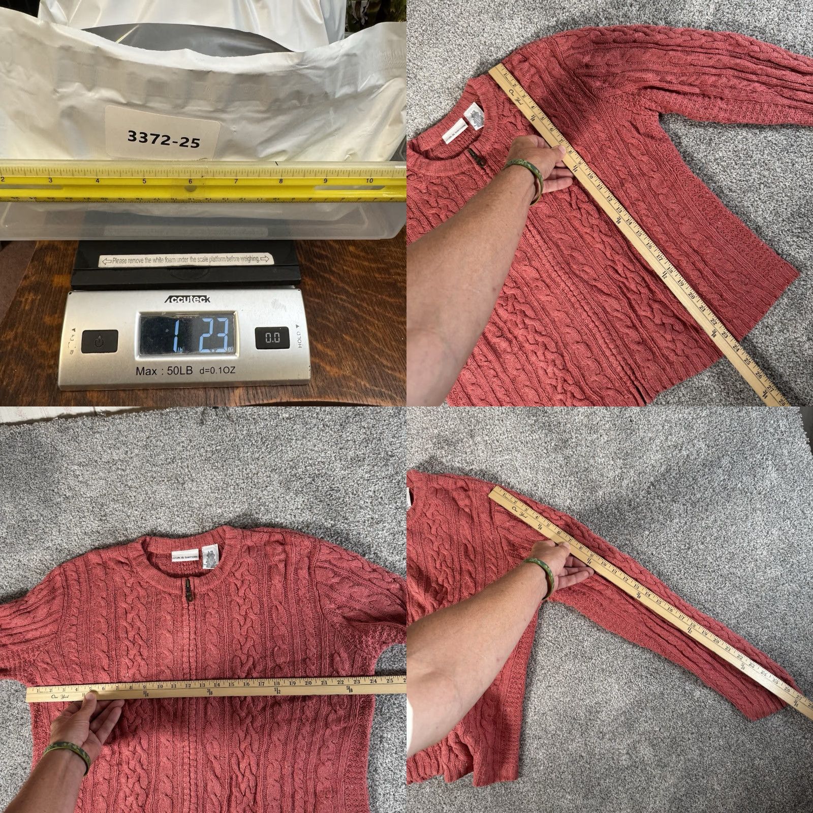 Croft & Barrow Craft & Barrow Cable Knit Zip Cardigan Sweater L Cottagecore Academia Chunky Size L / US 10 / IT 46 - 8 Thumbnail