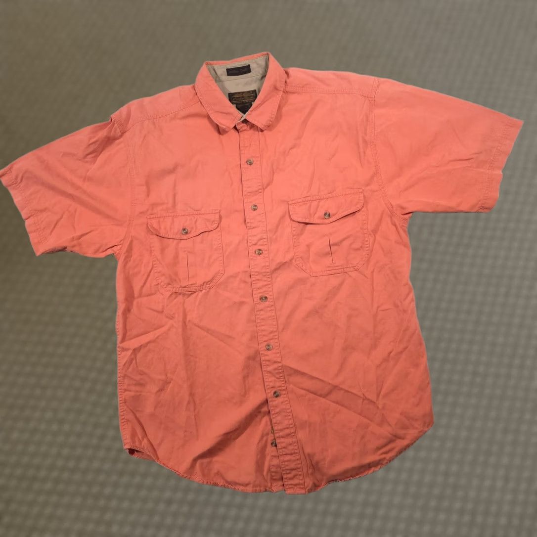 Eddie Bauer Eddie Bauer Shirt Mens Large Orange Solid Twill Button Front Short Sleeve Casual Size US L / EU 52-54 / 3 - 1 Thumbnail