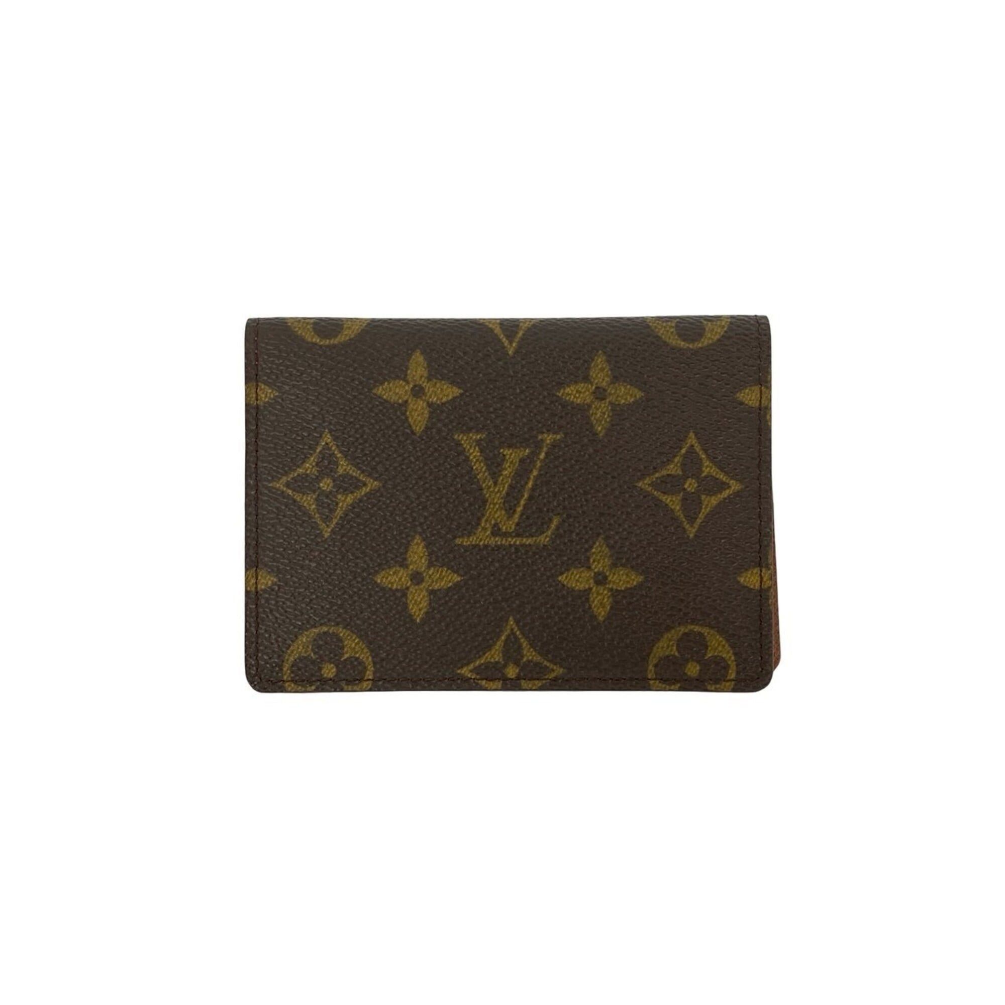 Louis Vuitton LOUIS VUITTON Vintage Porte II Cartes Vertical Monogram Leather Pass Case Brown 77378 Size ONE SIZE - 1 Thumbnail