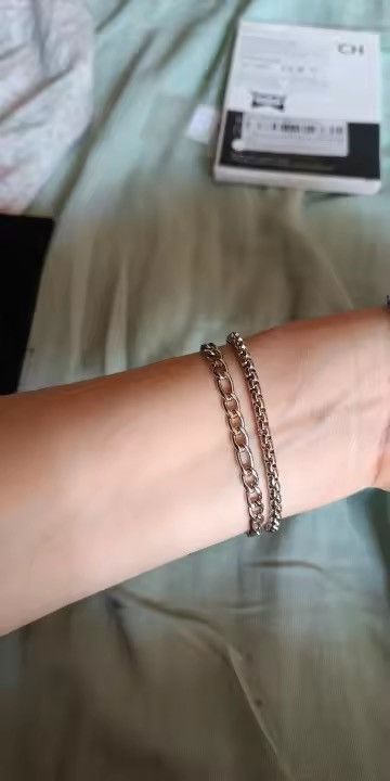 Japanese Brand 21 cm 2pcs/set Men's Chain Bracelets Size ONE SIZE - 4 Thumbnail