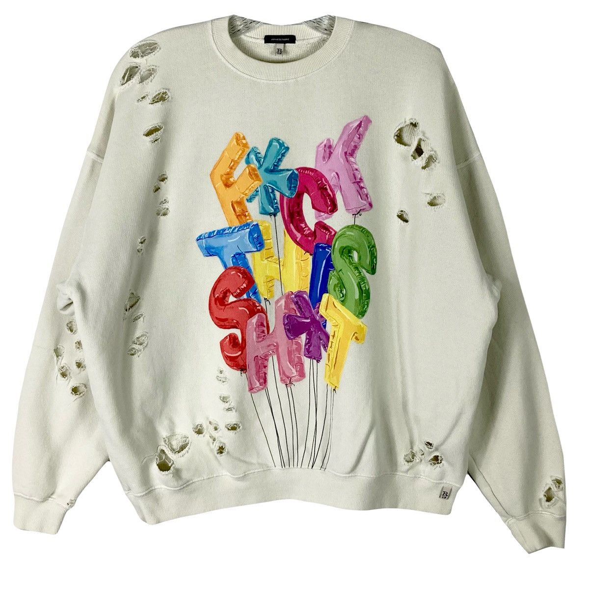 NWOT R13 FTS Oversized Sweatshirt in Ecru XS