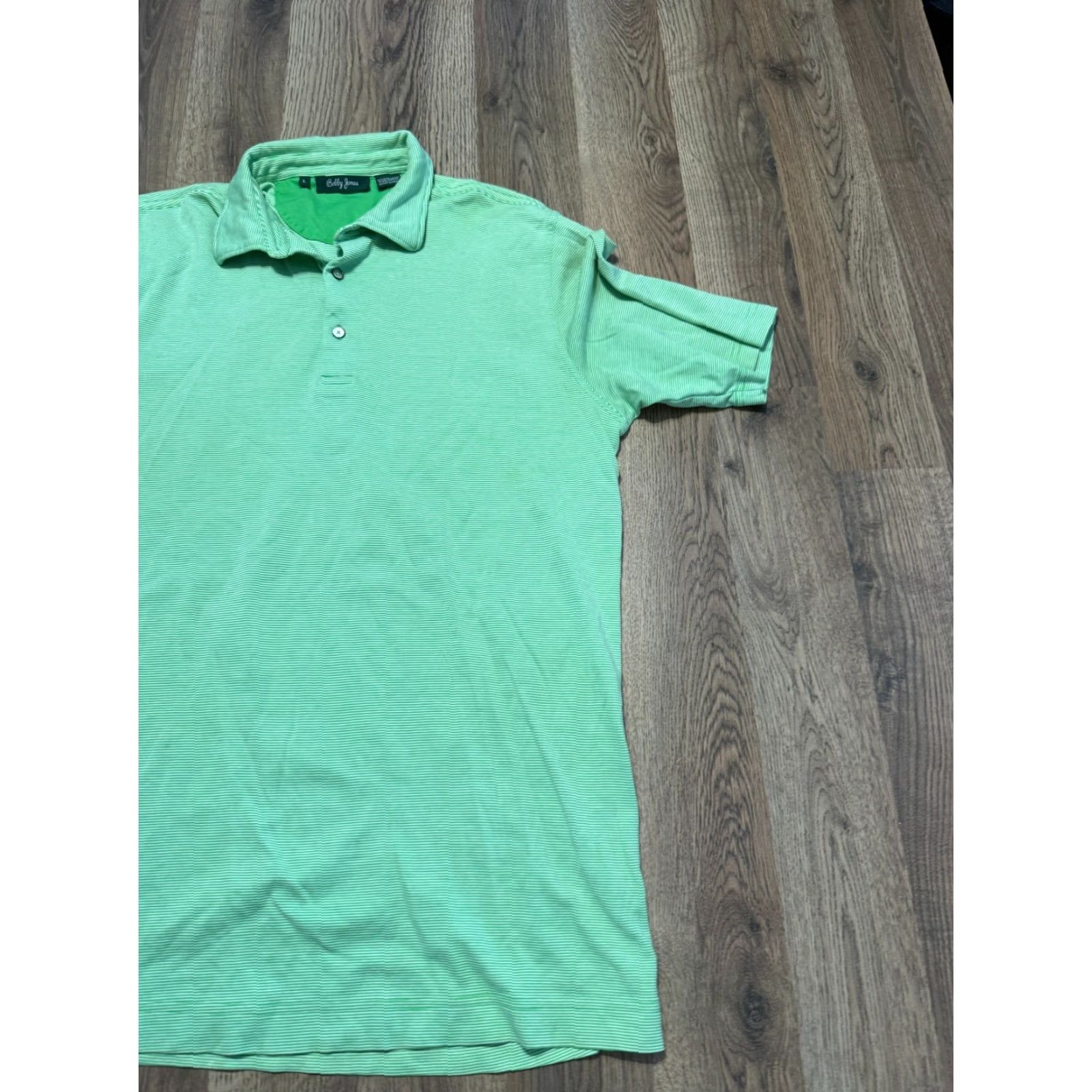 Vintage Bobby Jones Shirt Polo Shirt Men's Large Green White Striped Polo Shirt Size US L / EU 52-54 / 3 - 3 Thumbnail