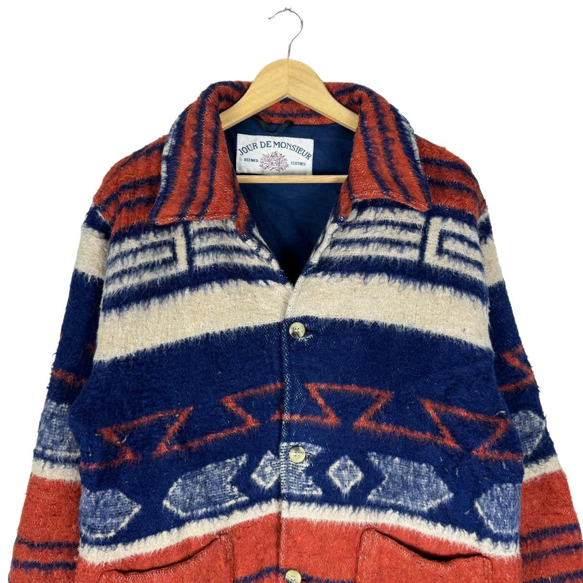 Designer × Japanese Brand × Vintage ☀️JOUR DE MONSIEUR MOHAIR WOOL BUTTON NATIVE JACKET Size US L / EU 52-54 / 3 - 2 Thumbnail
